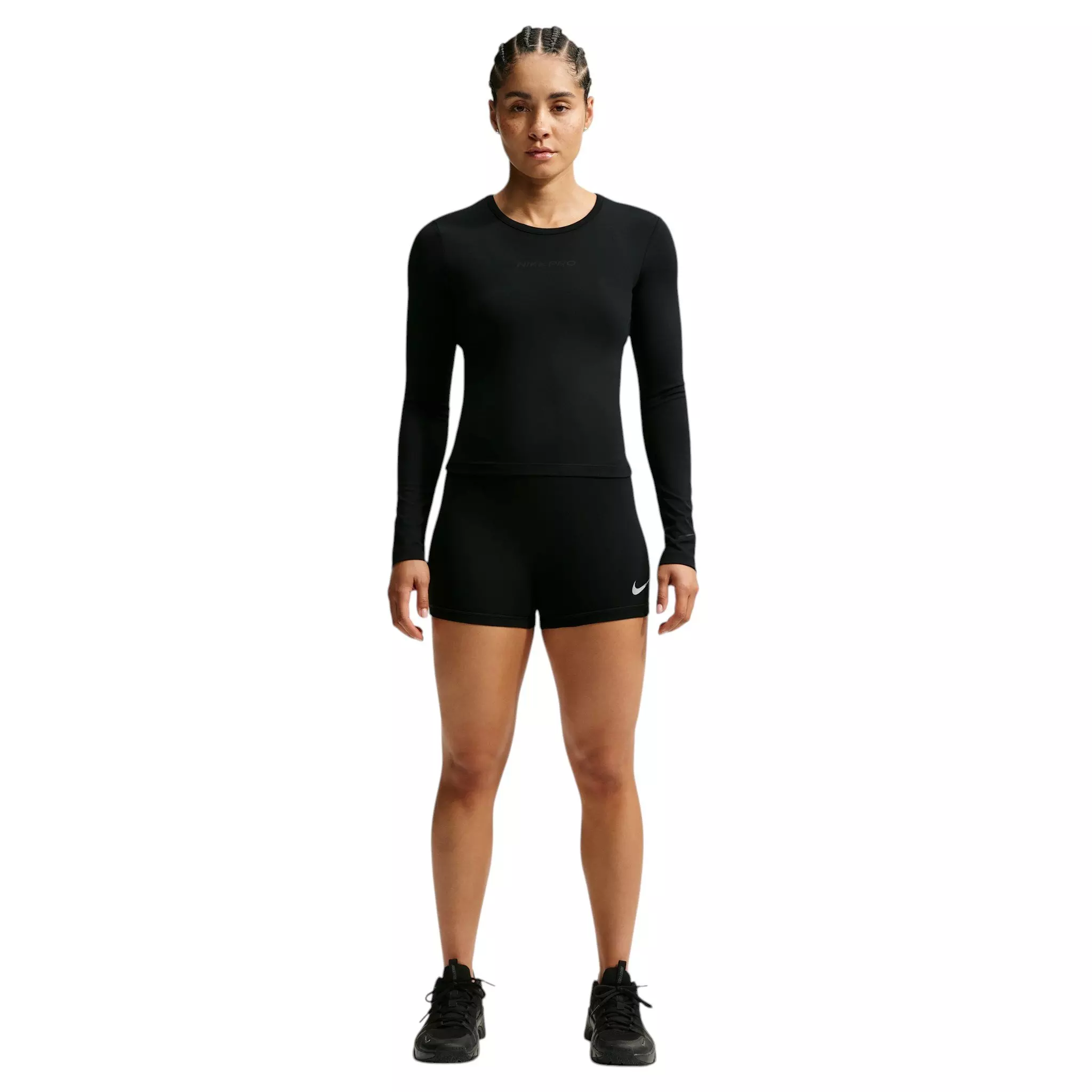 Nike Women's Pro Sculpt "Keely Hodgkinson" Dri-FIT Long Sleeve Top - Black/Off-White - BLACK/OFF-WHITE