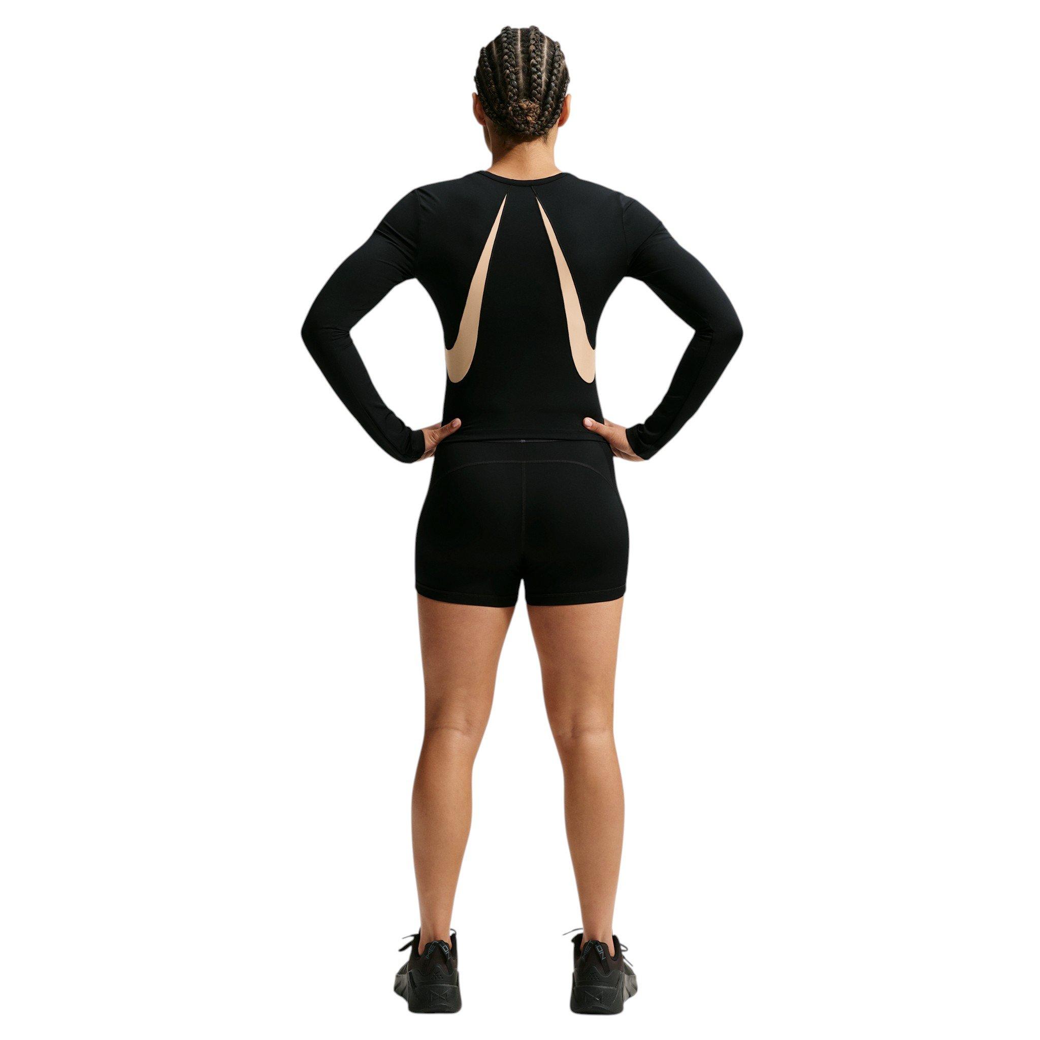 Nike Women's Pro Sculpt "Keely Hodgkinson" Dri-FIT Long Sleeve Top - Black/Off-White - BLACK/OFF-WHITE