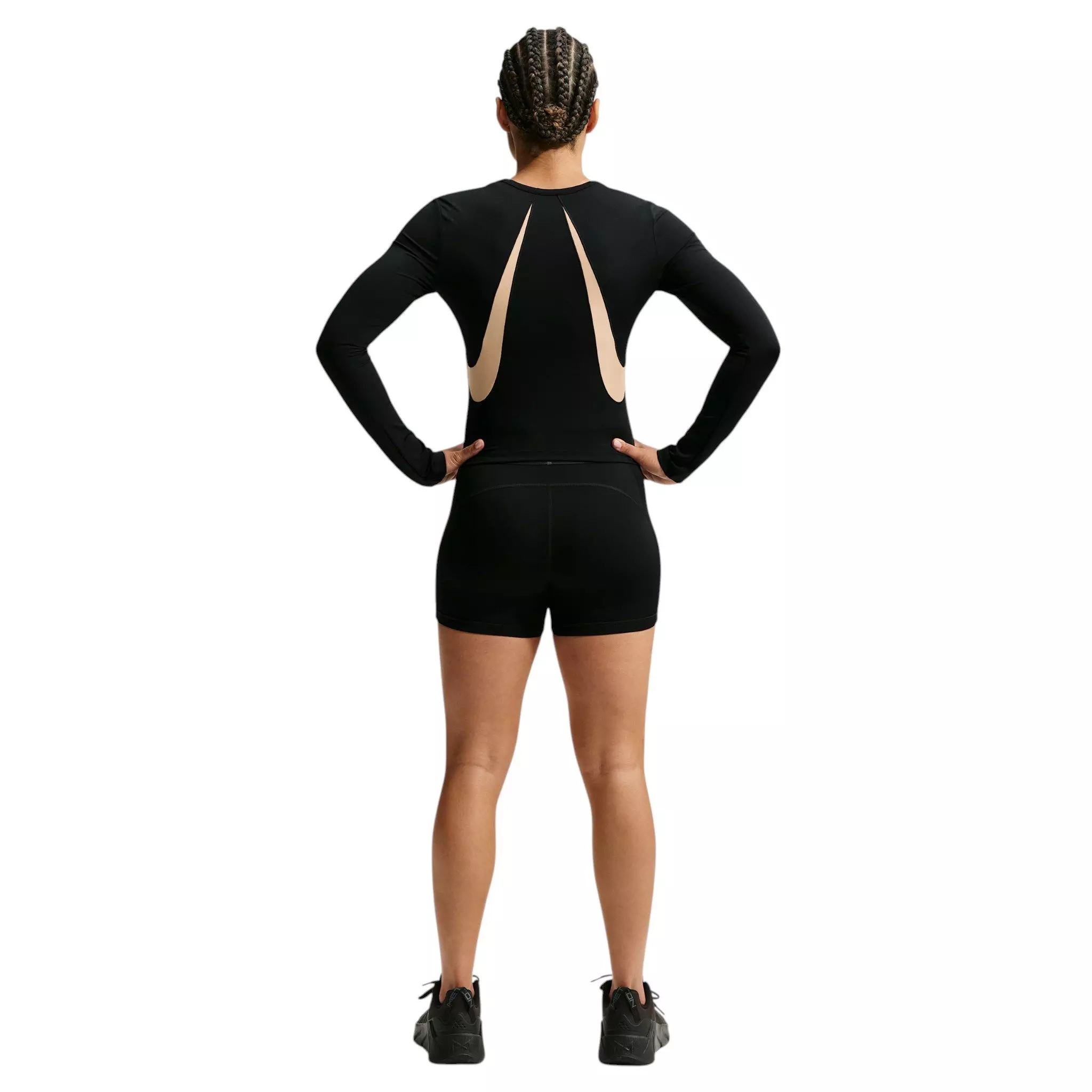Nike Women's Pro Sculpt "Keely Hodgkinson" Dri-FIT Long Sleeve Top - Black/Off-White - BLACK/OFF-WHITE