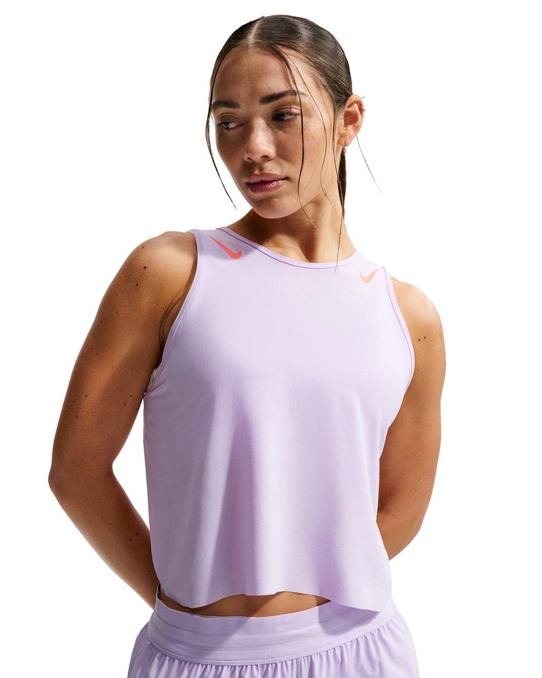 Nike Women's AeroSwift Dri-FIT ADV Cropped Running Tank Top - Violet - VIOLET Thumbnail View 1