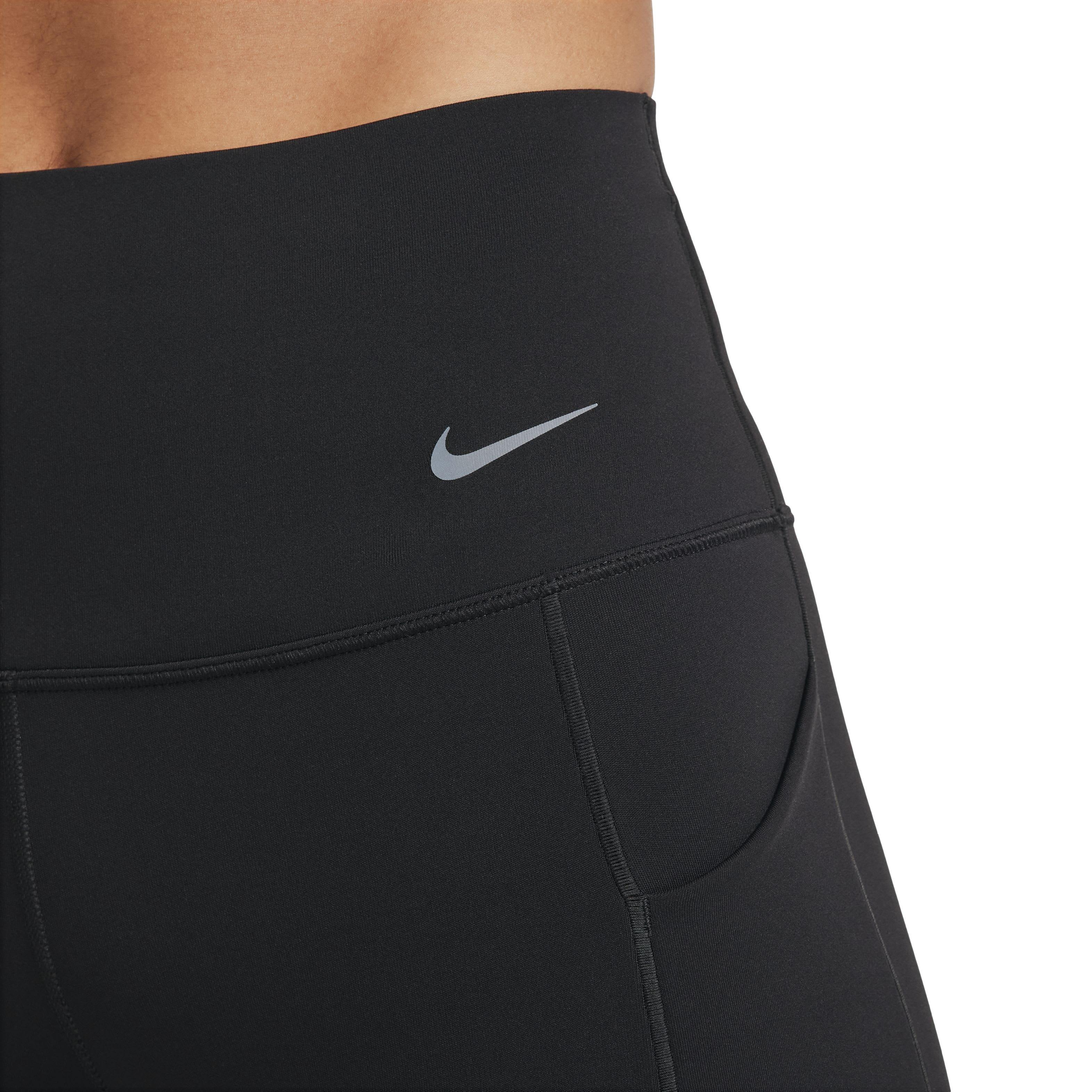 Nike Women's Universa Medium-Support High-Waisted 5" Biker Shorts with Pockets - BLACK Thumbnail View 6