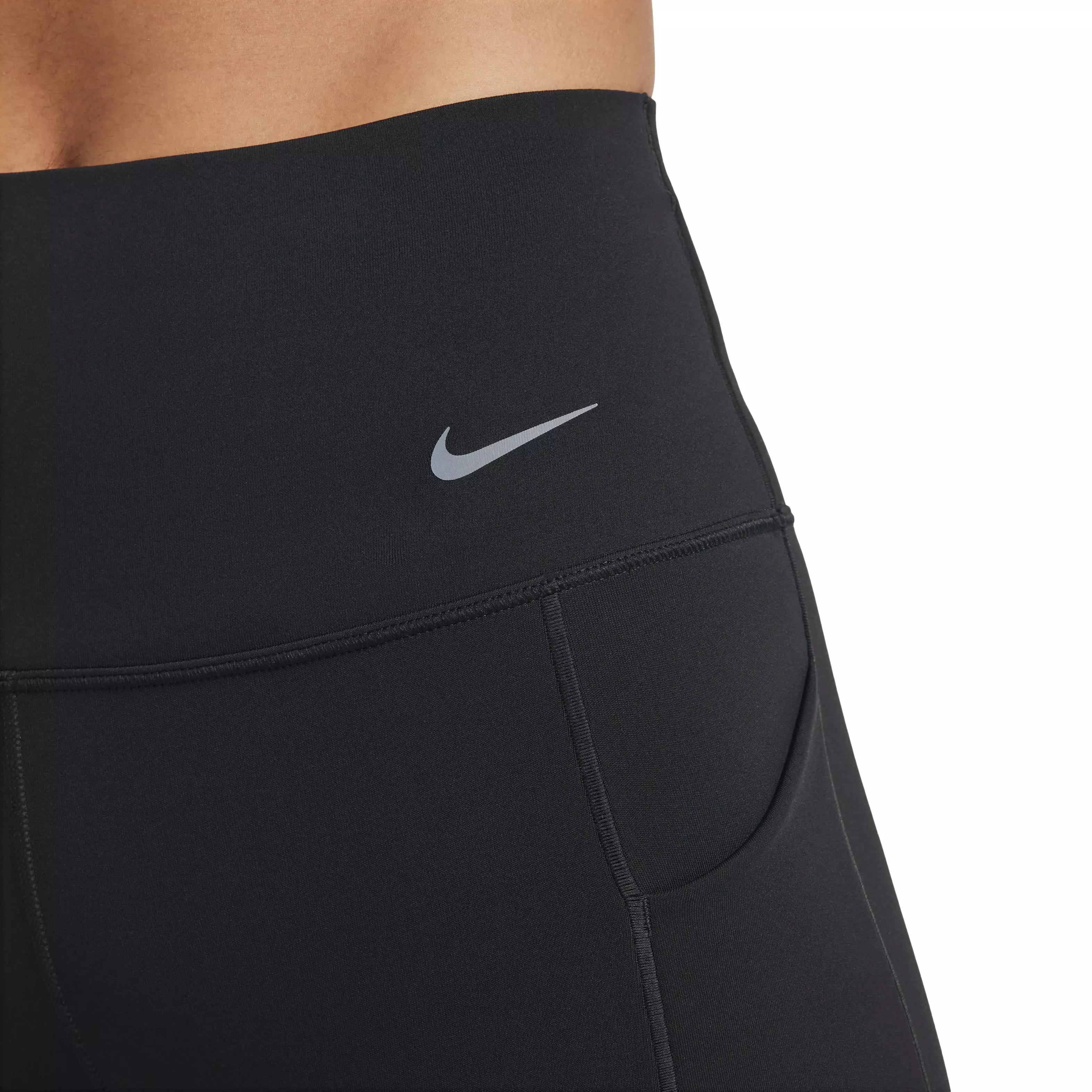 Nike Women's Universa Medium-Support High-Waisted 5" Biker Shorts with Pockets - BLACK