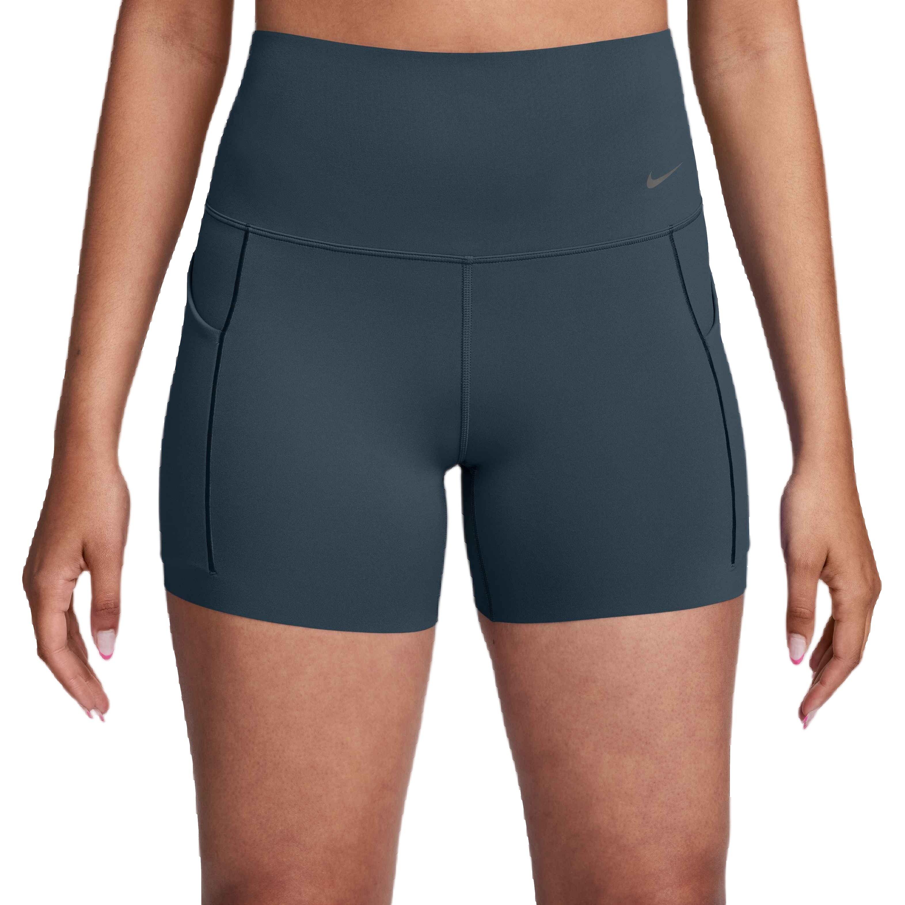 Nike Women's Universa Medium-Support High-Waisted 5" Biker Shorts with Pockets - NAVY Thumbnail View 1