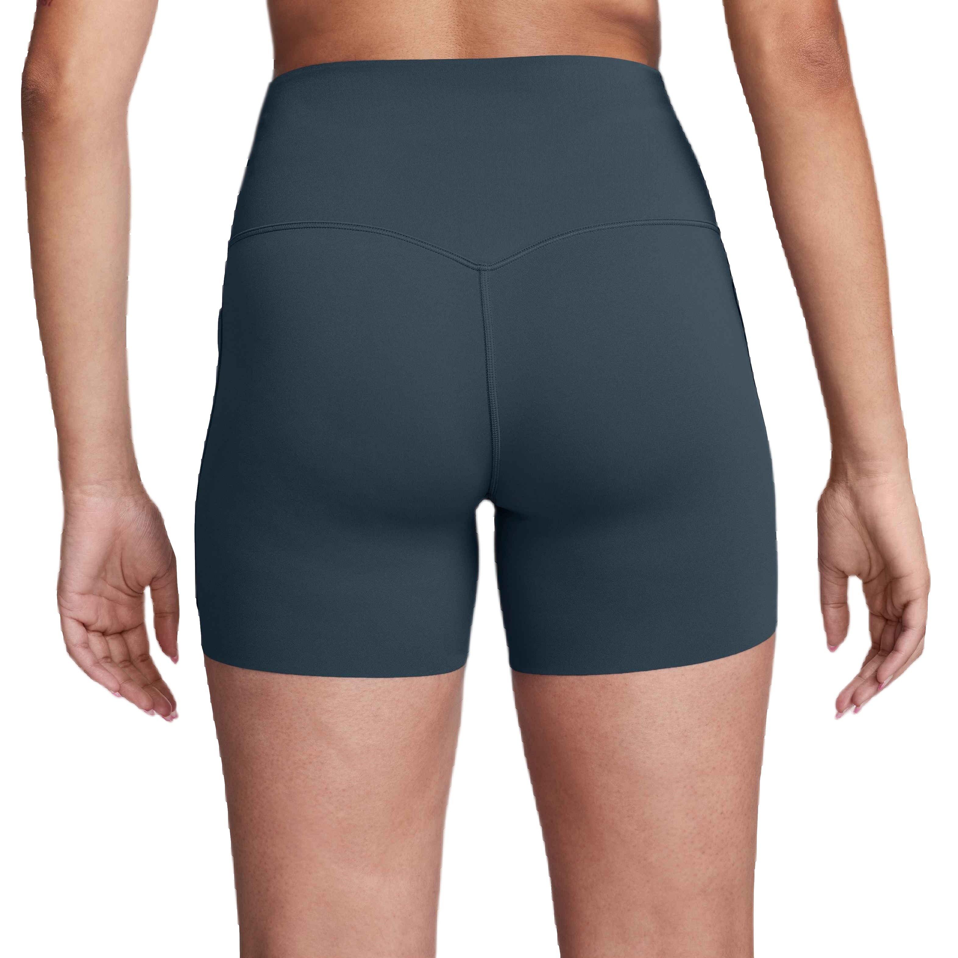 Nike Women's Universa Medium-Support High-Waisted 5" Biker Shorts with Pockets - NAVY Thumbnail View 2