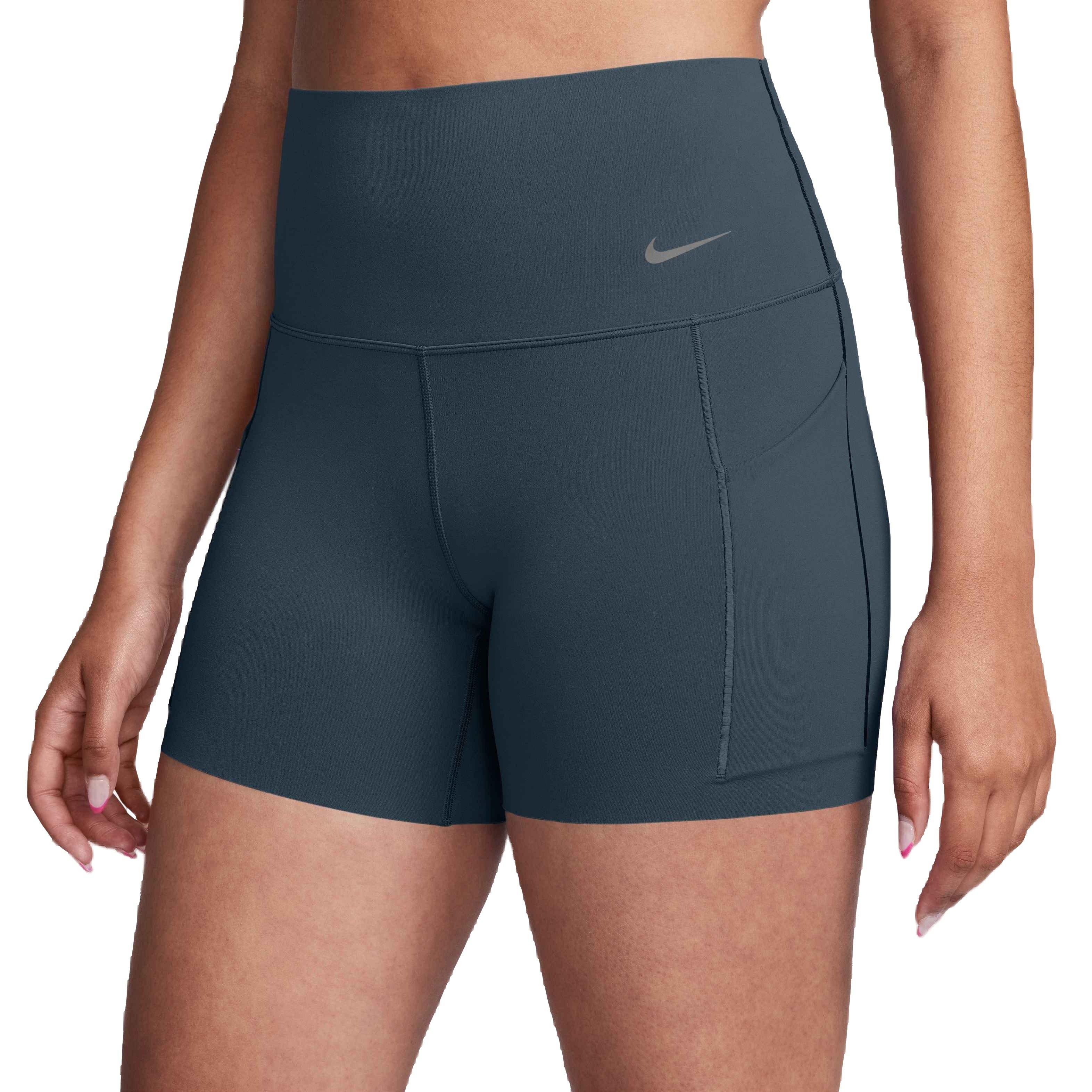 Nike Women's Universa Medium-Support High-Waisted 5" Biker Shorts with Pockets - NAVY Thumbnail View 3