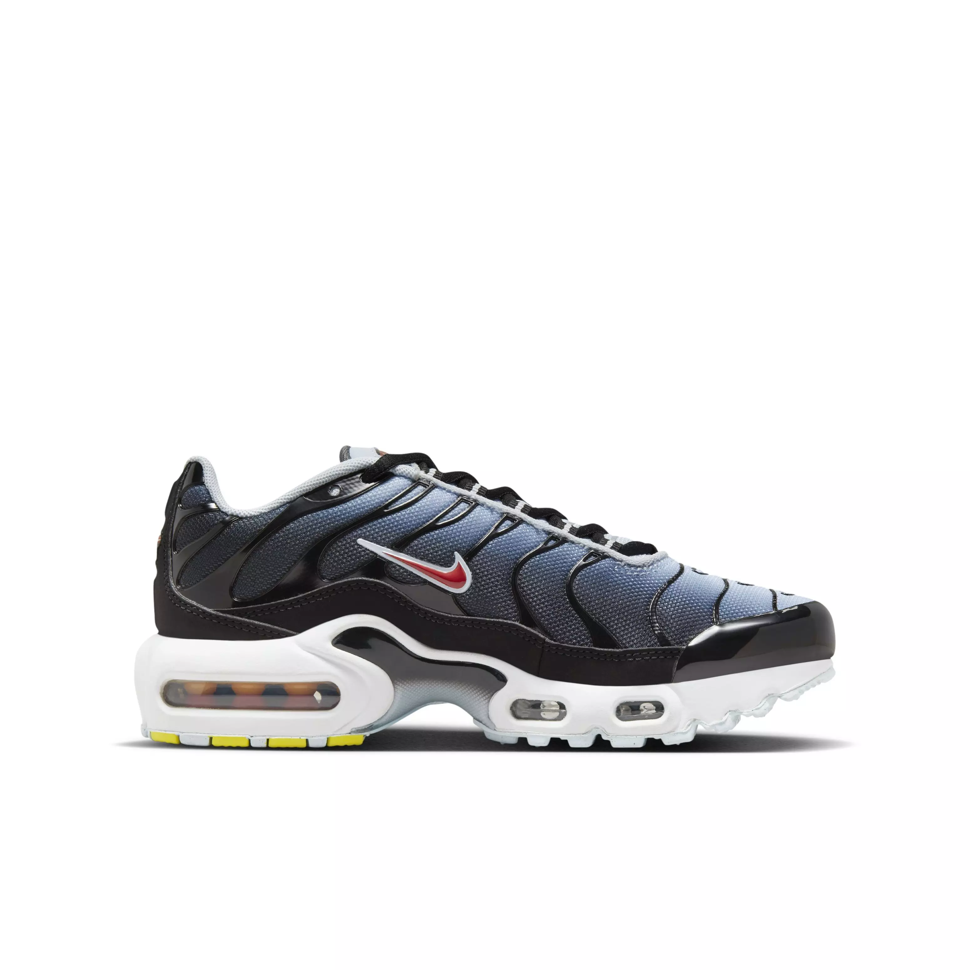 Nike Air Max Plus "Black/Blue Tint/Light Smoke Grey/Rugged Orange" Grade School Boys' Shoe - BLACK/BLUE/LT GREYORANGE
