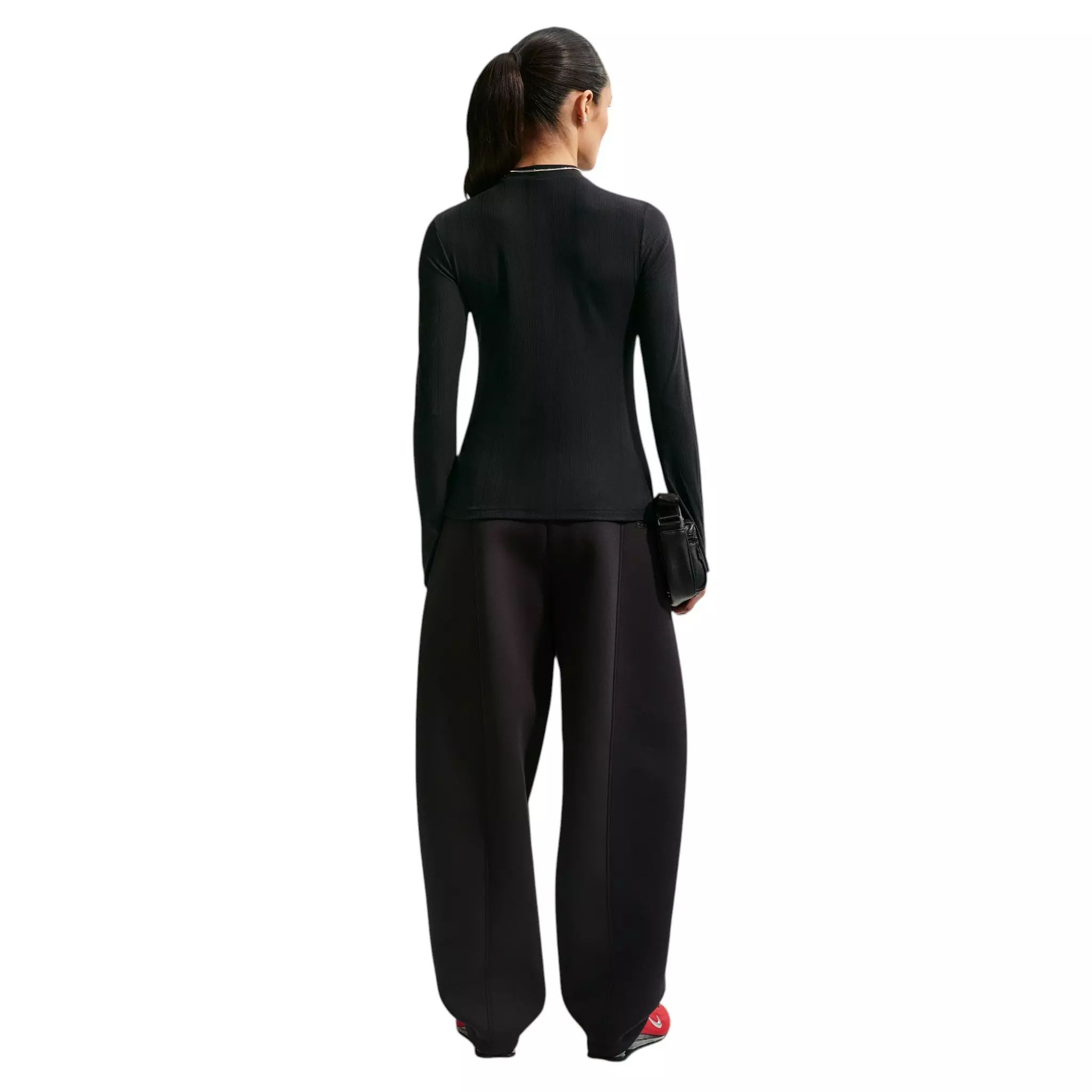 Nike Women's Sportswear Tight Long Sleeve Top - Black/Off-White - BLACK/OFF-WHITE