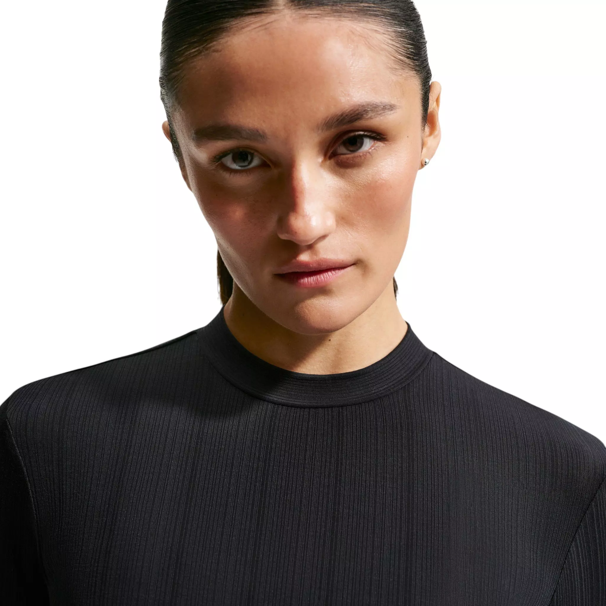 Nike Women's Sportswear Tight Long Sleeve Top - Black/Off-White - BLACK/OFF-WHITE
