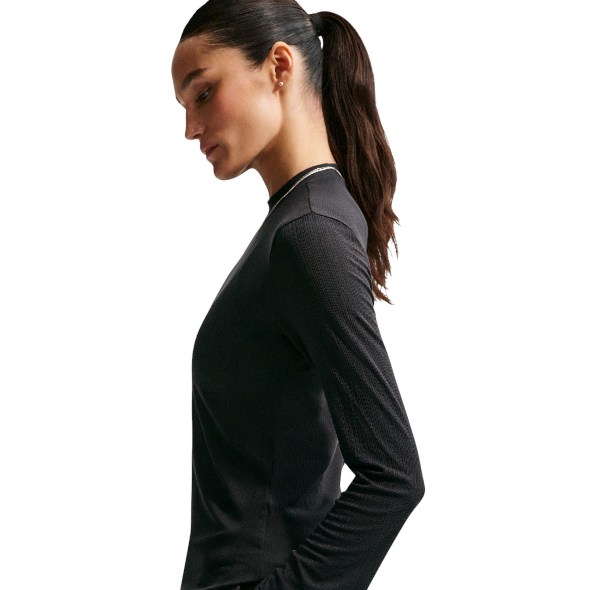 Nike Women's Sportswear Tight Long Sleeve Top - Black/Off-White - BLACK/OFF-WHITE