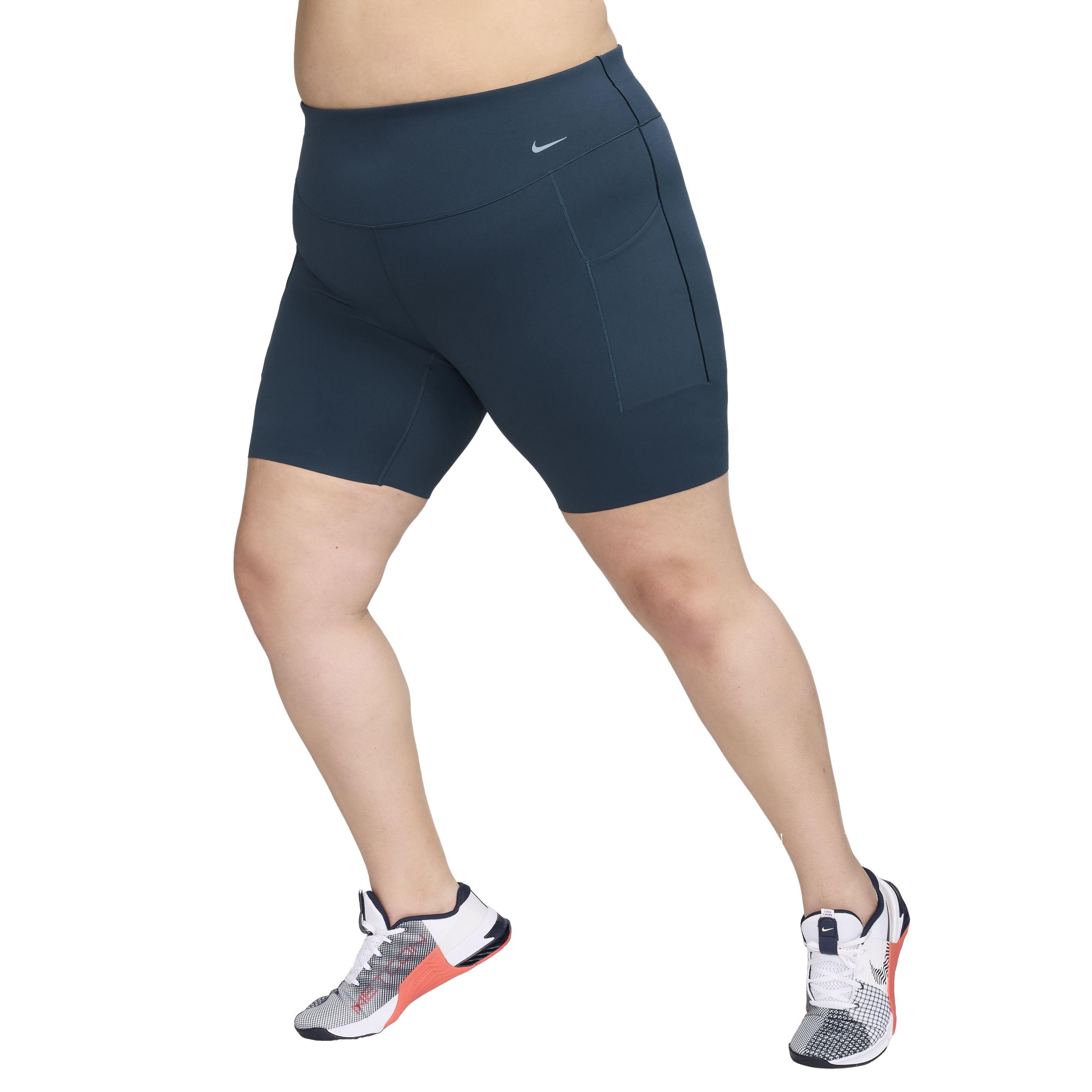 Nike Women's Universa Medium-Support High-Waisted 8" Biker Shorts with Pockets - Navy - NAVY Thumbnail View 1