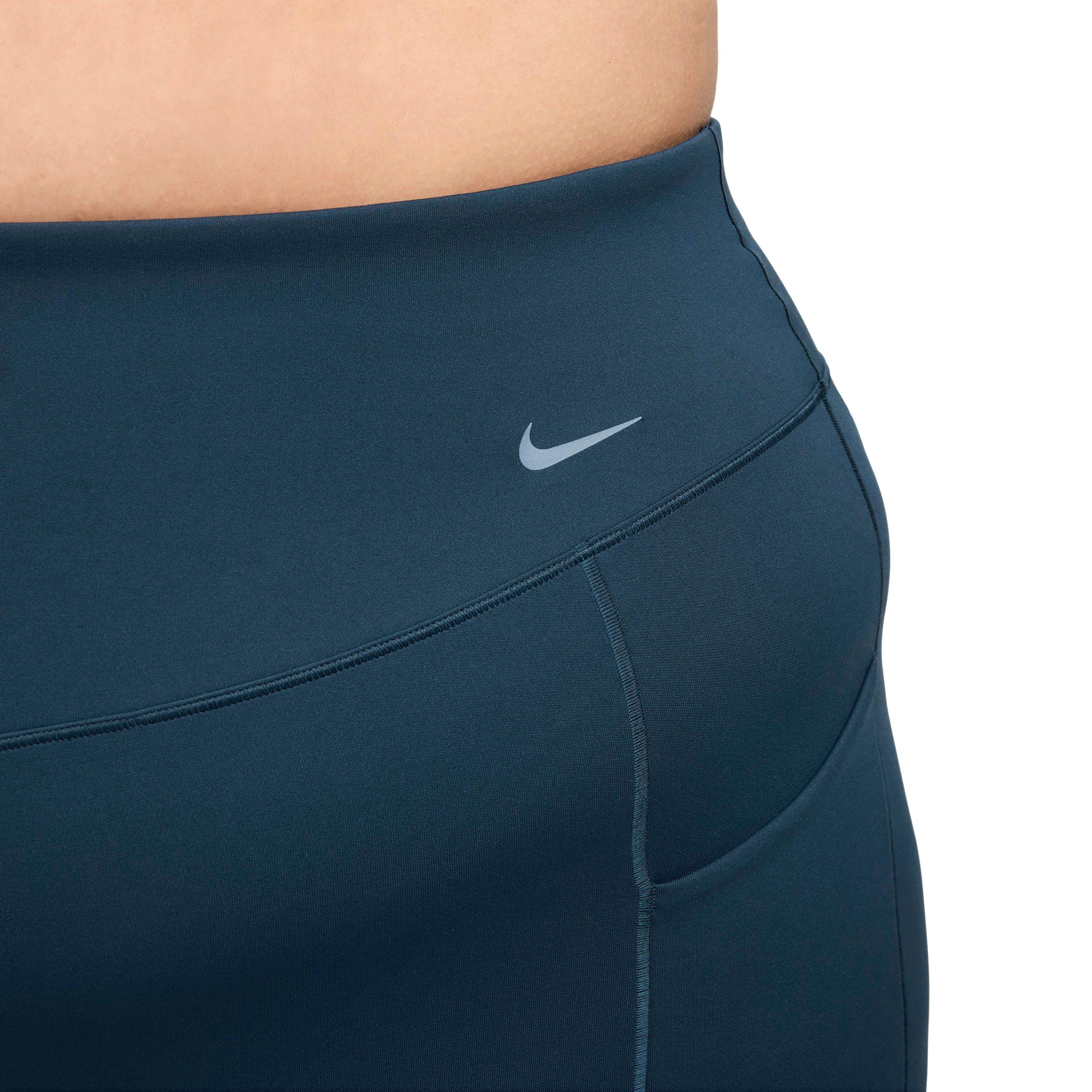 Nike Women's Universa Medium-Support High-Waisted 8" Biker Shorts with Pockets - Navy - NAVY Thumbnail View 5