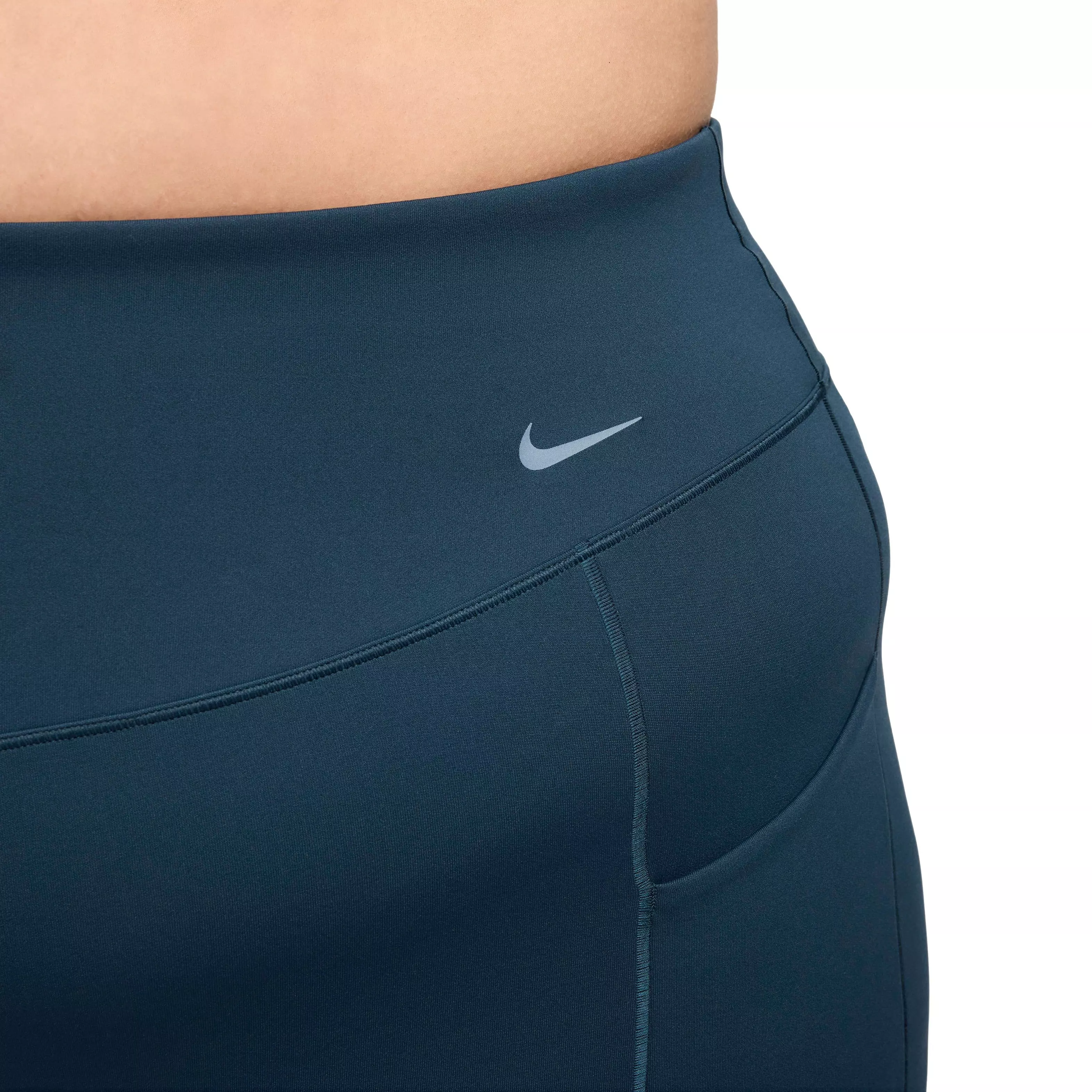 Nike Women's Universa Medium-Support High-Waisted 8" Biker Shorts with Pockets - Navy - NAVY