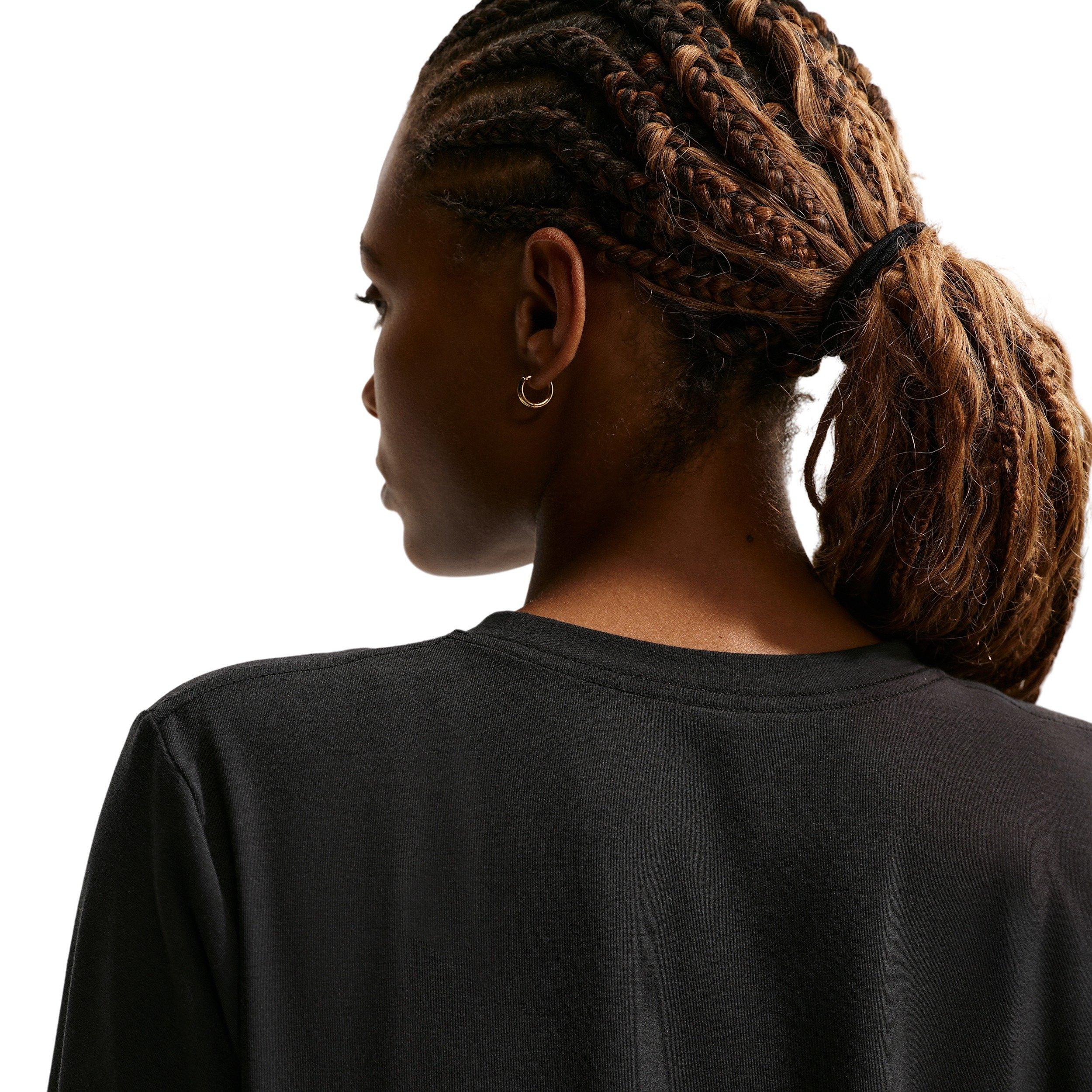 Nike Women's Dri-FIT Long-Sleeve Warm-Up Basketball Top -Black - BLACK Thumbnail View 2