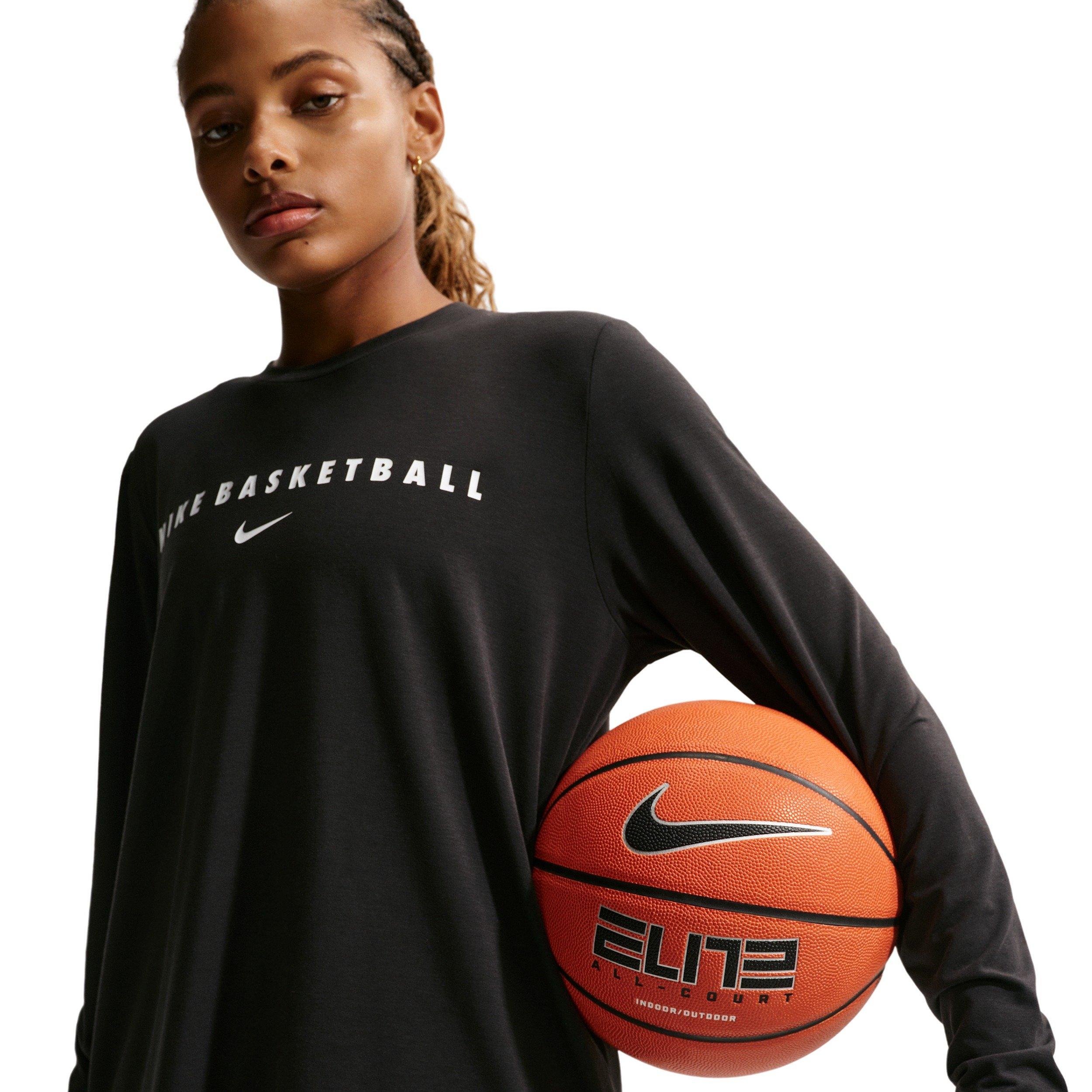 Nike Women's Dri-FIT Long-Sleeve Warm-Up Basketball Top -Black - BLACK Thumbnail View 3