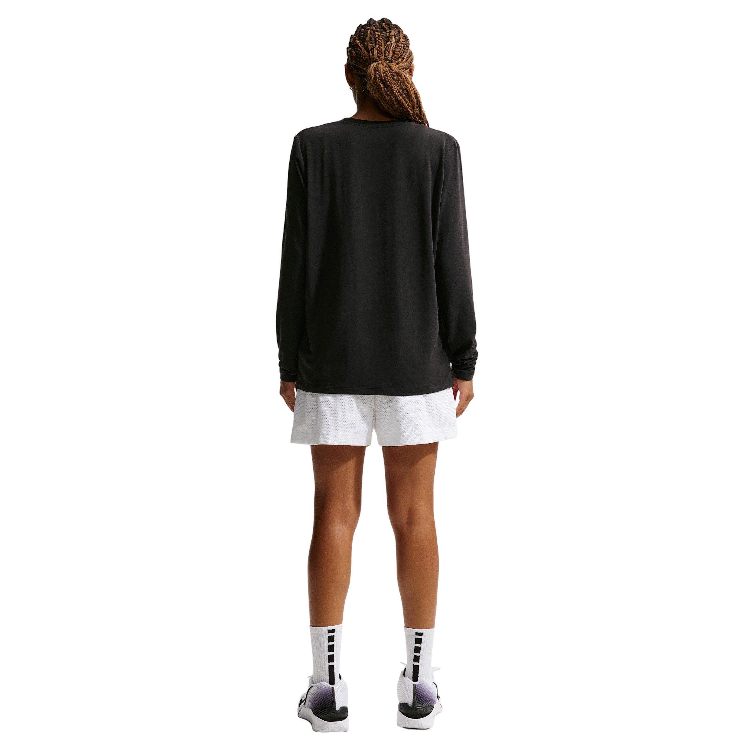 Nike Women's Dri-FIT Long-Sleeve Warm-Up Basketball Top - Black - BLACK Thumbnail View 4