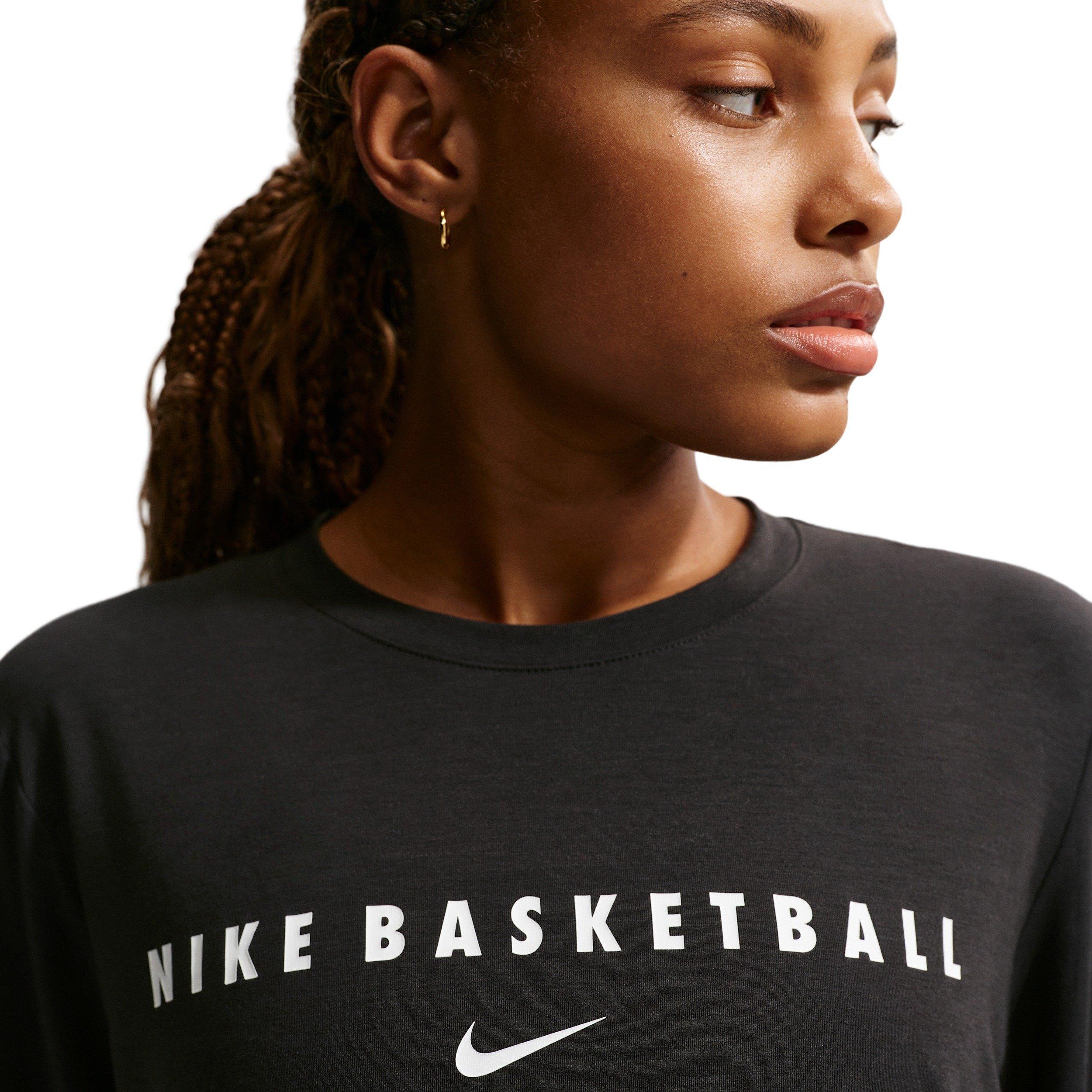 Nike Women's Dri-FIT Long-Sleeve Warm-Up Basketball Top - Black - BLACK Thumbnail View 6