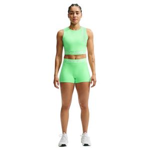 Nike Women's Pro Mid-Rise 3" Biker Shorts - Green/White - GREEN/WHITE