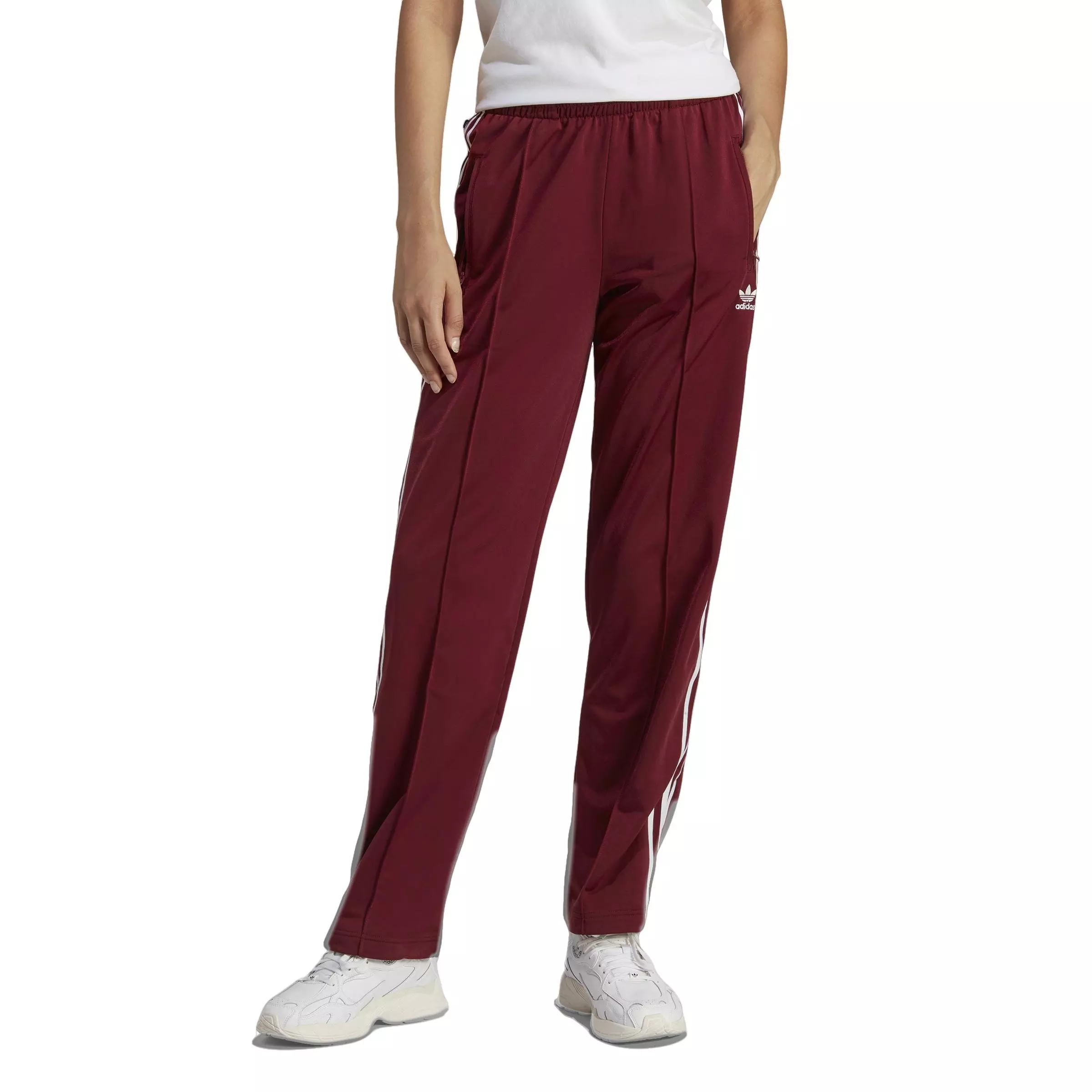 ADIDAS ORIGINALS FIREBIRD JOGGERS BURGUNDY/WHITE - TROUSERS WOMEN