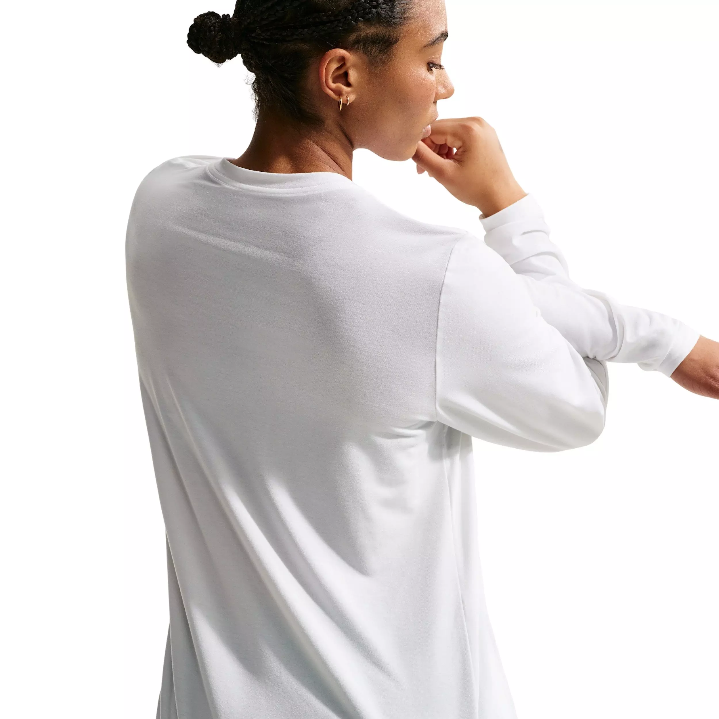 Nike Women's Dri-FIT Long-Sleeve Warm-Up Basketball Top -White - WHITE