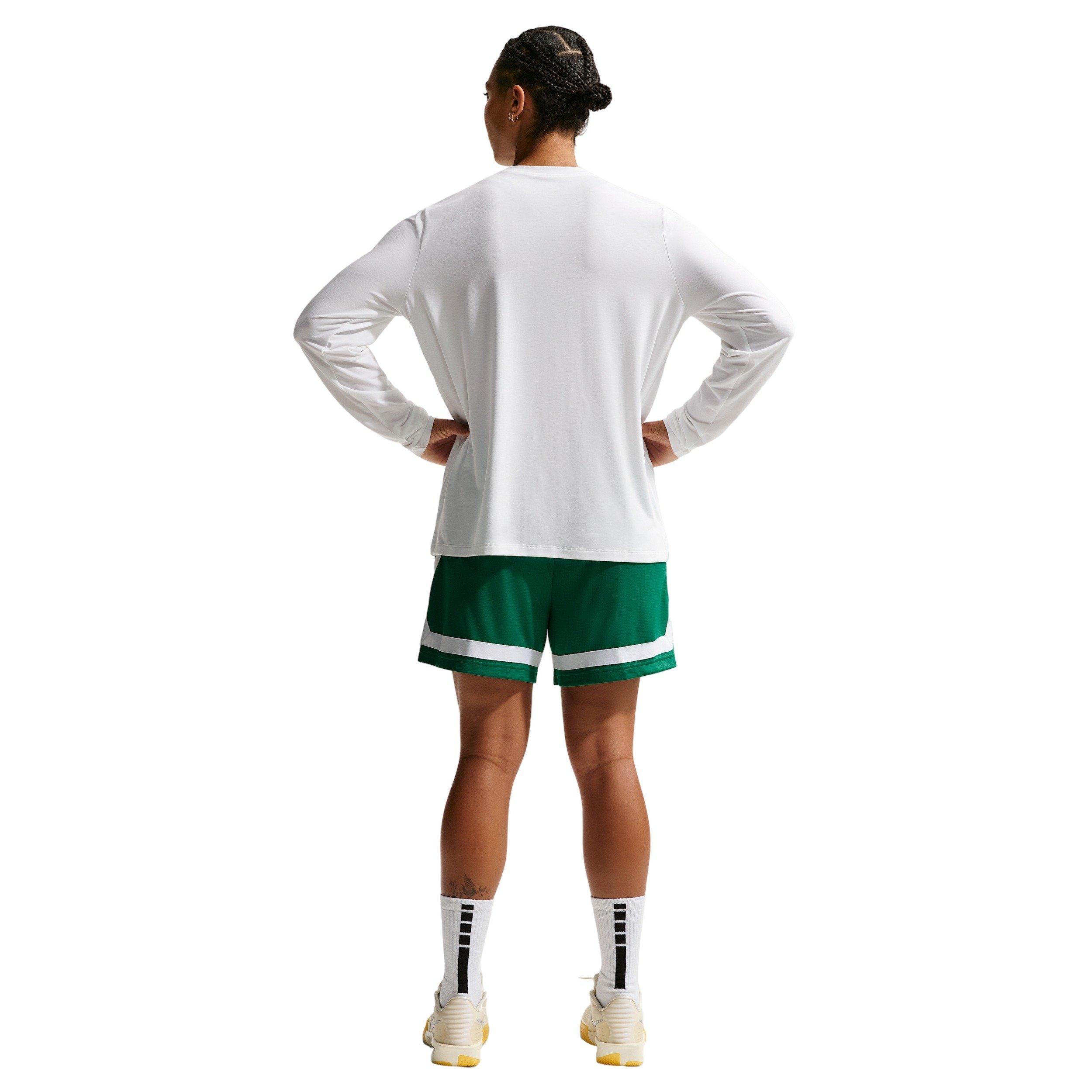 Nike Women's Dri-FIT Long-Sleeve Warm-Up Basketball Top -White - WHITE Thumbnail View 5