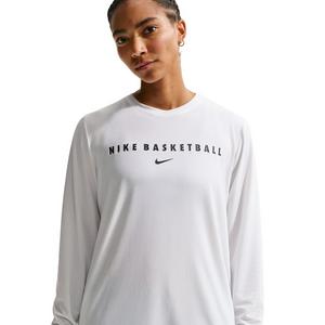 Nike Women's Dri-FIT Long-Sleeve Warm-Up Basketball Top -White