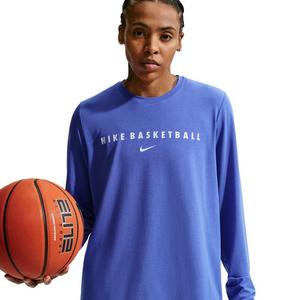 Nike Women's Dri-FIT Long-Sleeve Warm-Up Basketball Top -Blue