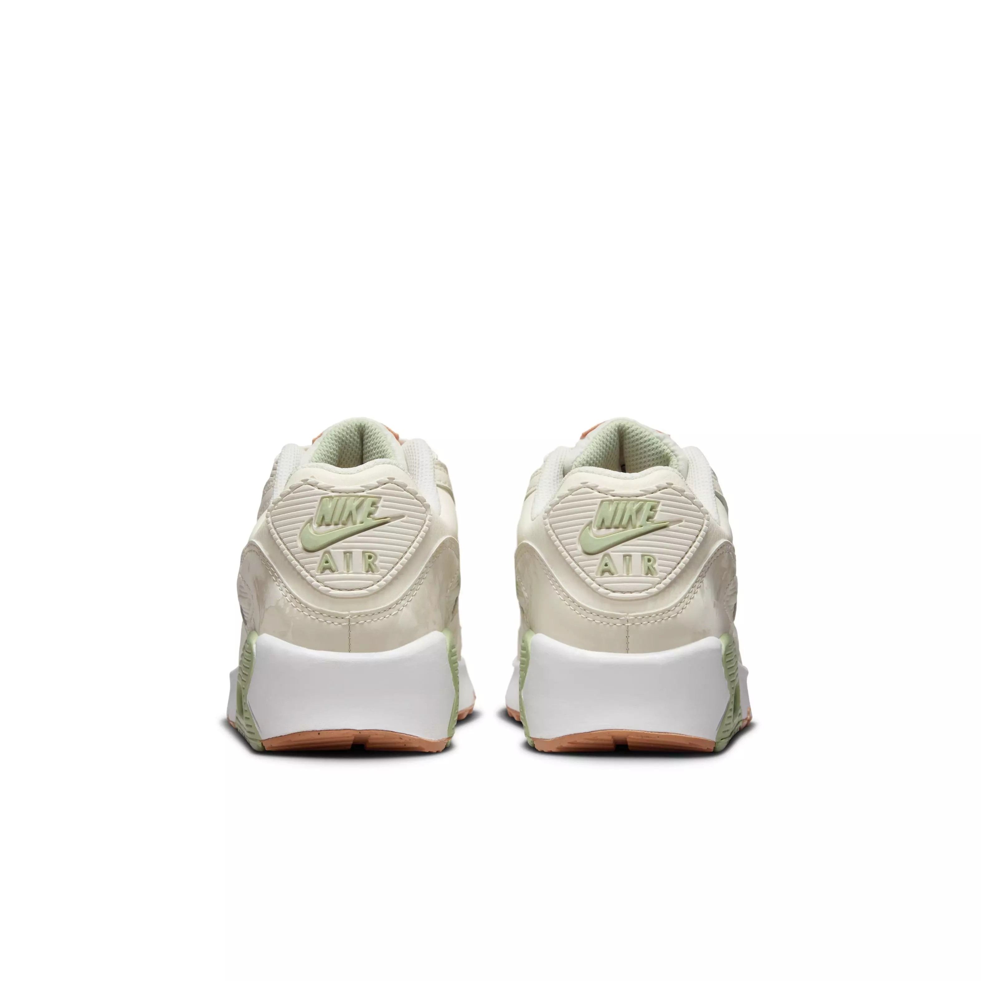 Nike Air Max 90 LTR "Pale Ivory/Phantom/Honeydew/Amber Brown" Grade School Girls' Shoe - IVORY/PHANTOM/HONEYDEW/BROWN