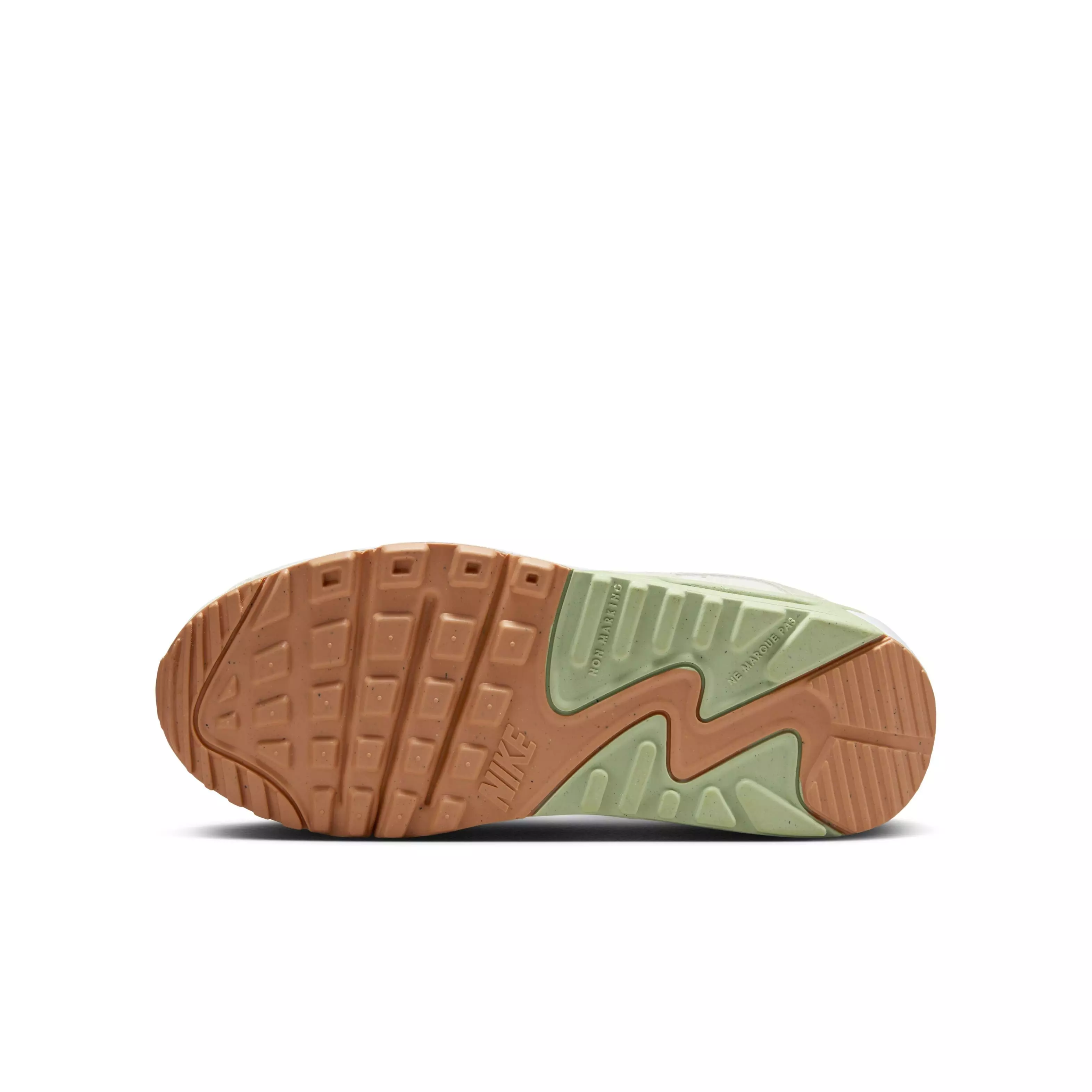 Nike Air Max 90 LTR "Pale Ivory/Phantom/Honeydew/Amber Brown" Grade School Girls' Shoe - IVORY/PHANTOM/HONEYDEW/BROWN