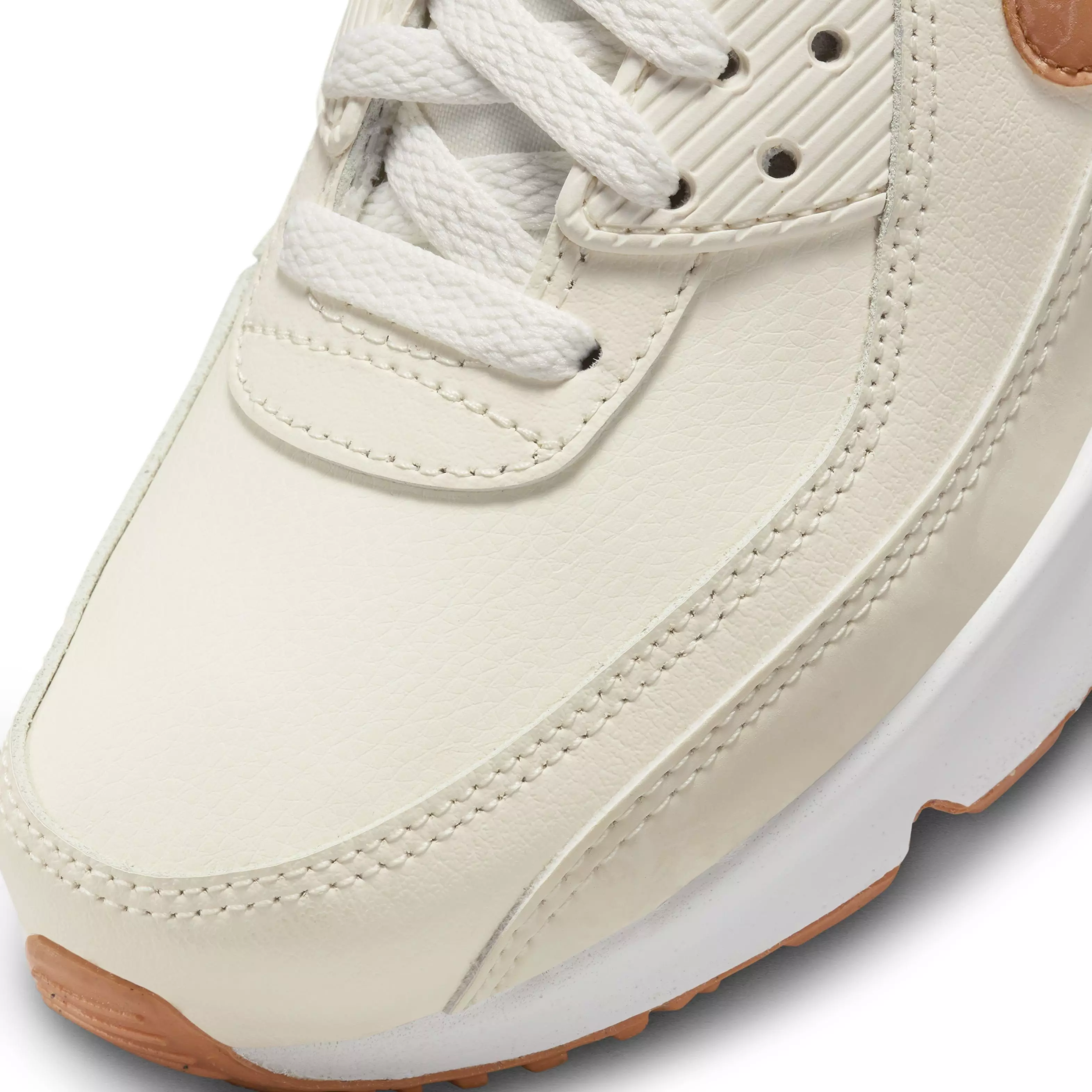 Nike Air Max 90 LTR "Pale Ivory/Phantom/Honeydew/Amber Brown" Grade School Girls' Shoe - IVORY/PHANTOM/HONEYDEW/BROWN