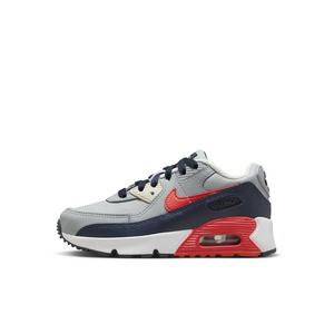 Nike Air Max 90 LTR "Light Smoke Grey/Dark Obsidian/Phantom/Bright Crimson" Preschool Boys' Shoe
