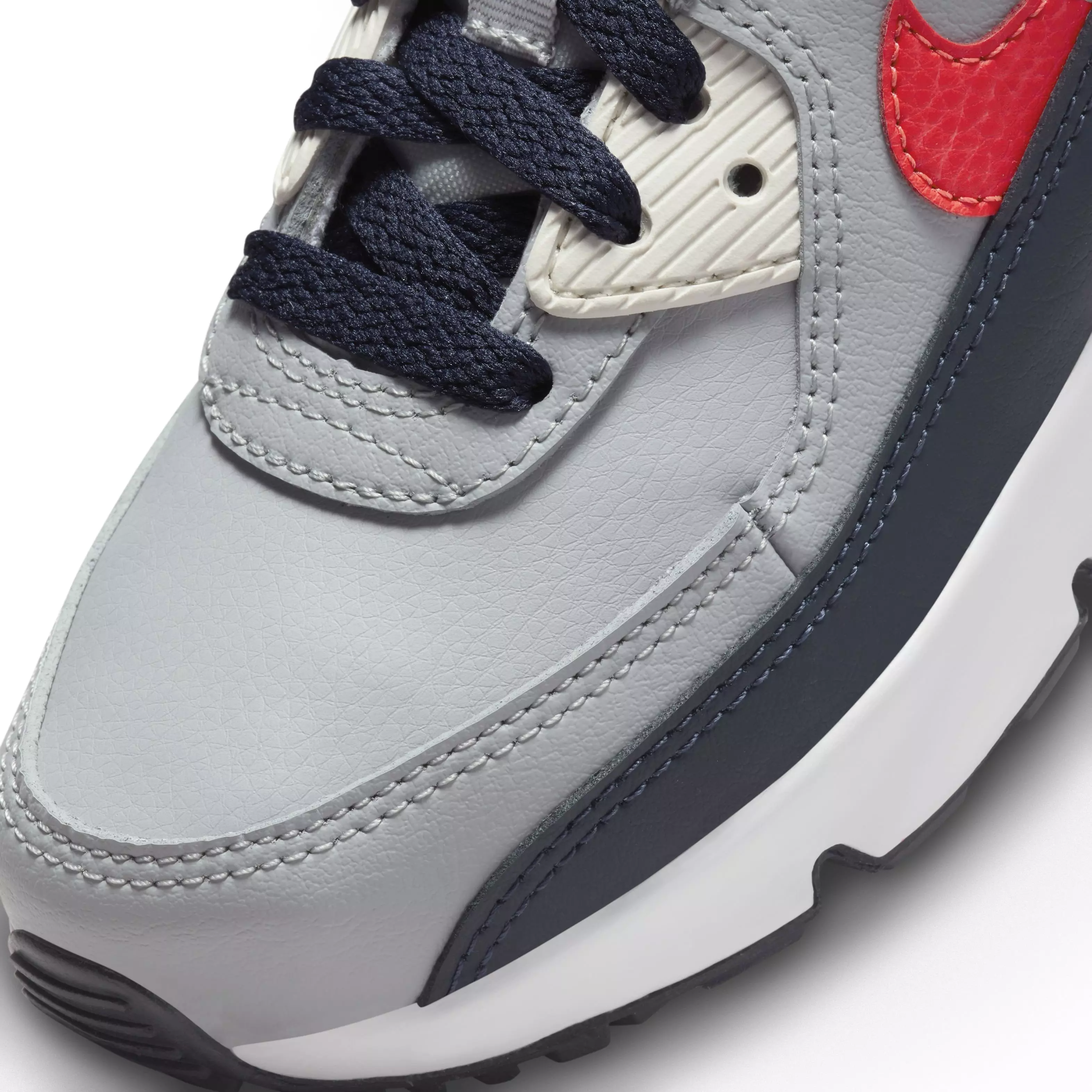 Nike Air Max 90 LTR "Light Smoke Grey/Dark Obsidian/Phantom/Bright Crimson" Preschool Boys' Shoe - LT GREY/DK OBSIDIAN/PHANTOM/CRIMSON