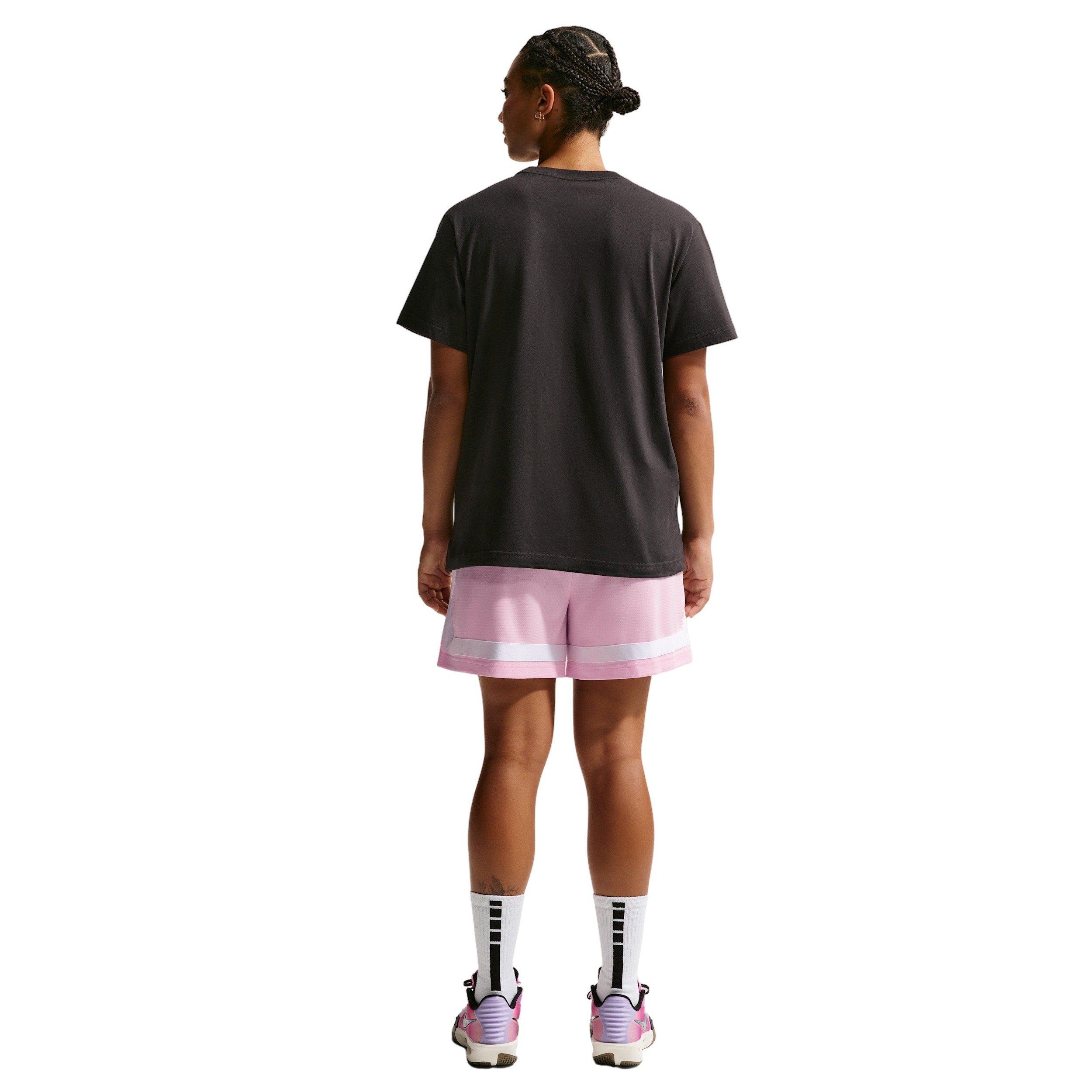 Nike Women's Crossover Dri-FIT 5" Basketball Shorts - Lt Pink/White - LT PINK/WHITE Thumbnail View 5
