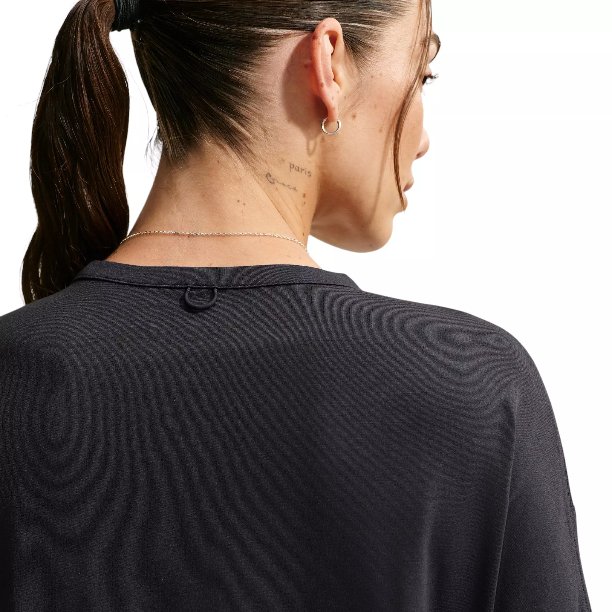 Nike Women's 24.7 ImpossiblySoft Light Dri-FIT Short Sleeve T-Shirt - Black/Grey - BLACK/GREY