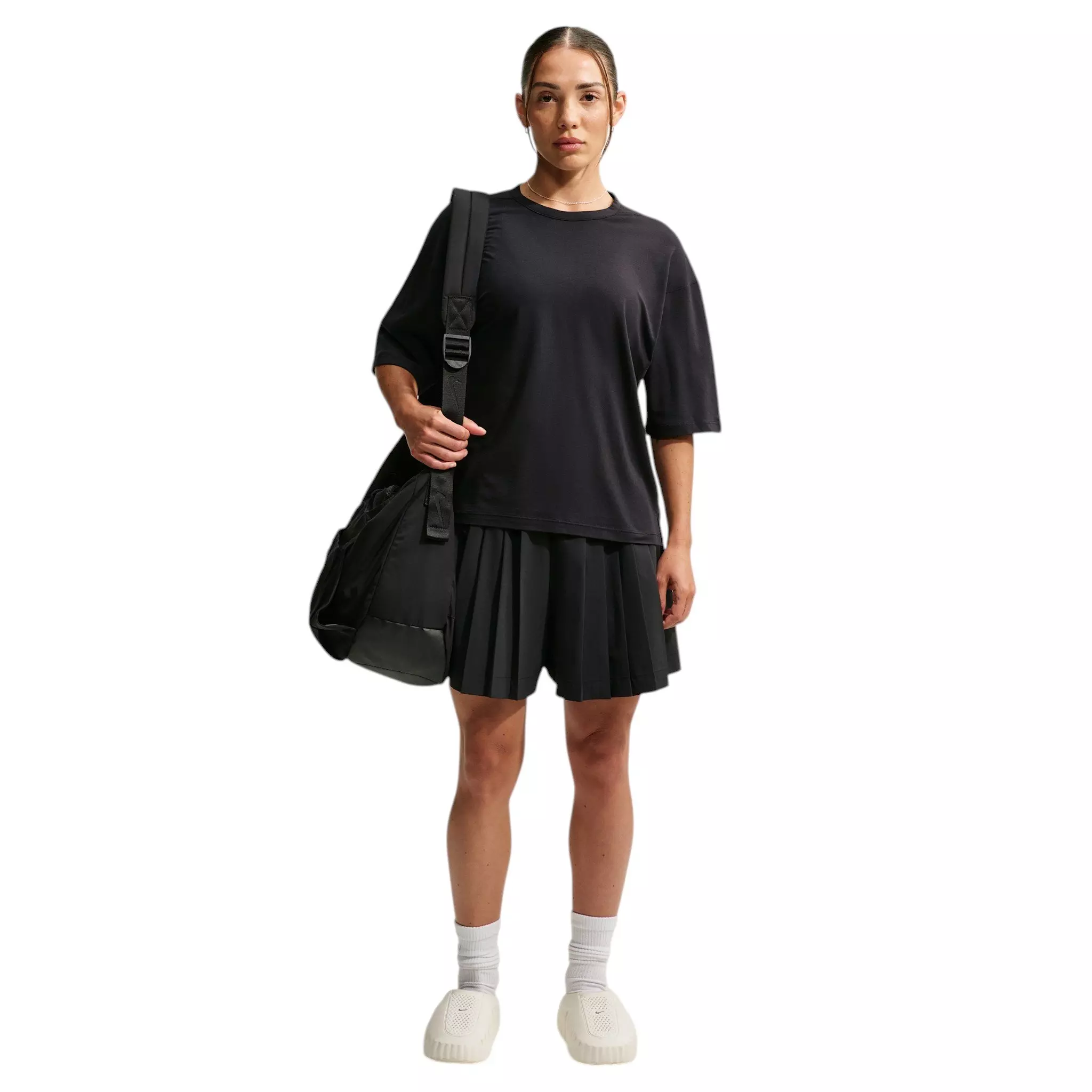 Nike Women's 24.7 ImpossiblySoft Light Dri-FIT Short Sleeve T-Shirt - Black/Grey - BLACK/GREY