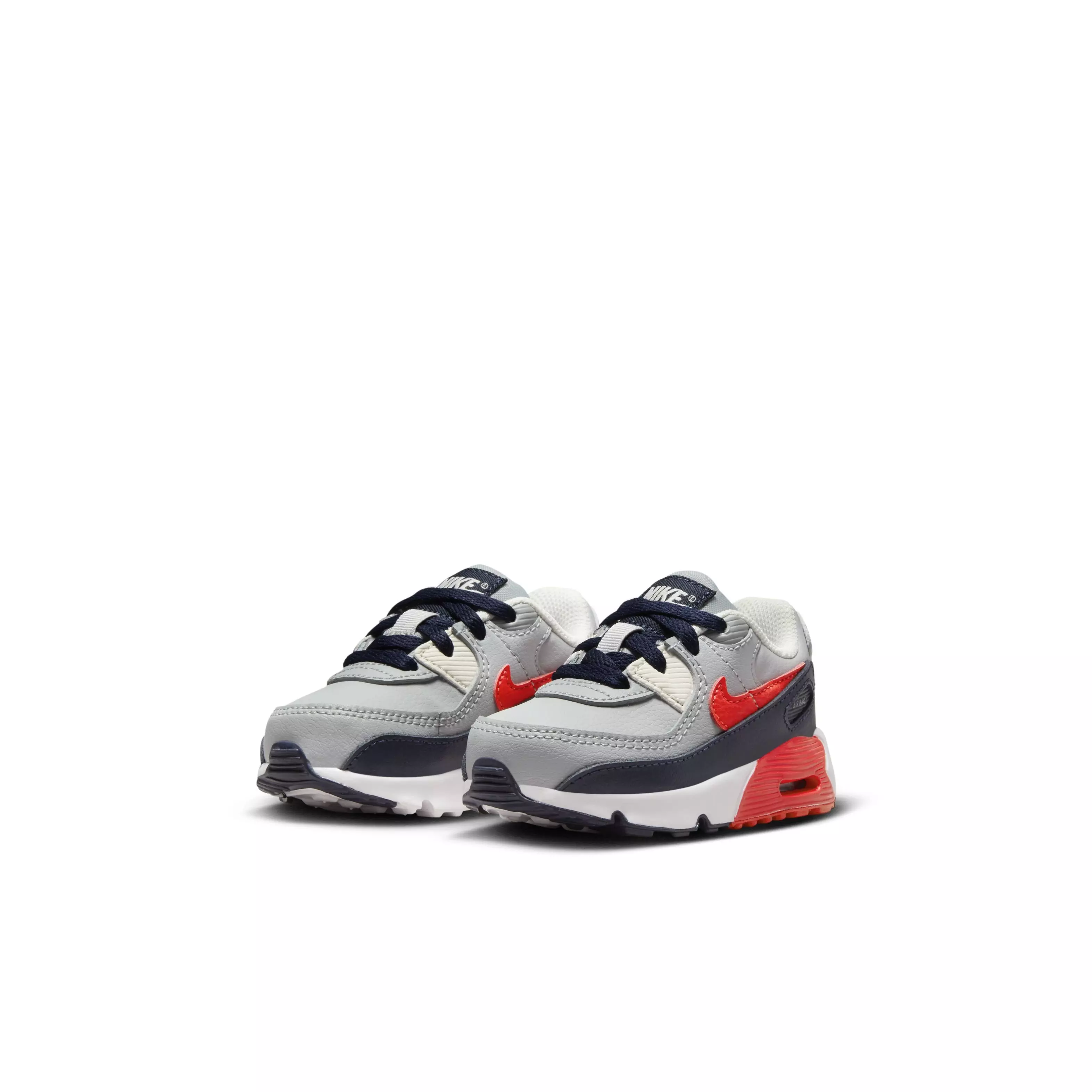 Nike Air Max 90 LTR "Light Smoke Grey/Dark Obsidian/Phantom/Bright Crimson" Infant Boys' Shoe - LT GREY/DK OBSIDIAN/PHANTOM/CRIMSON