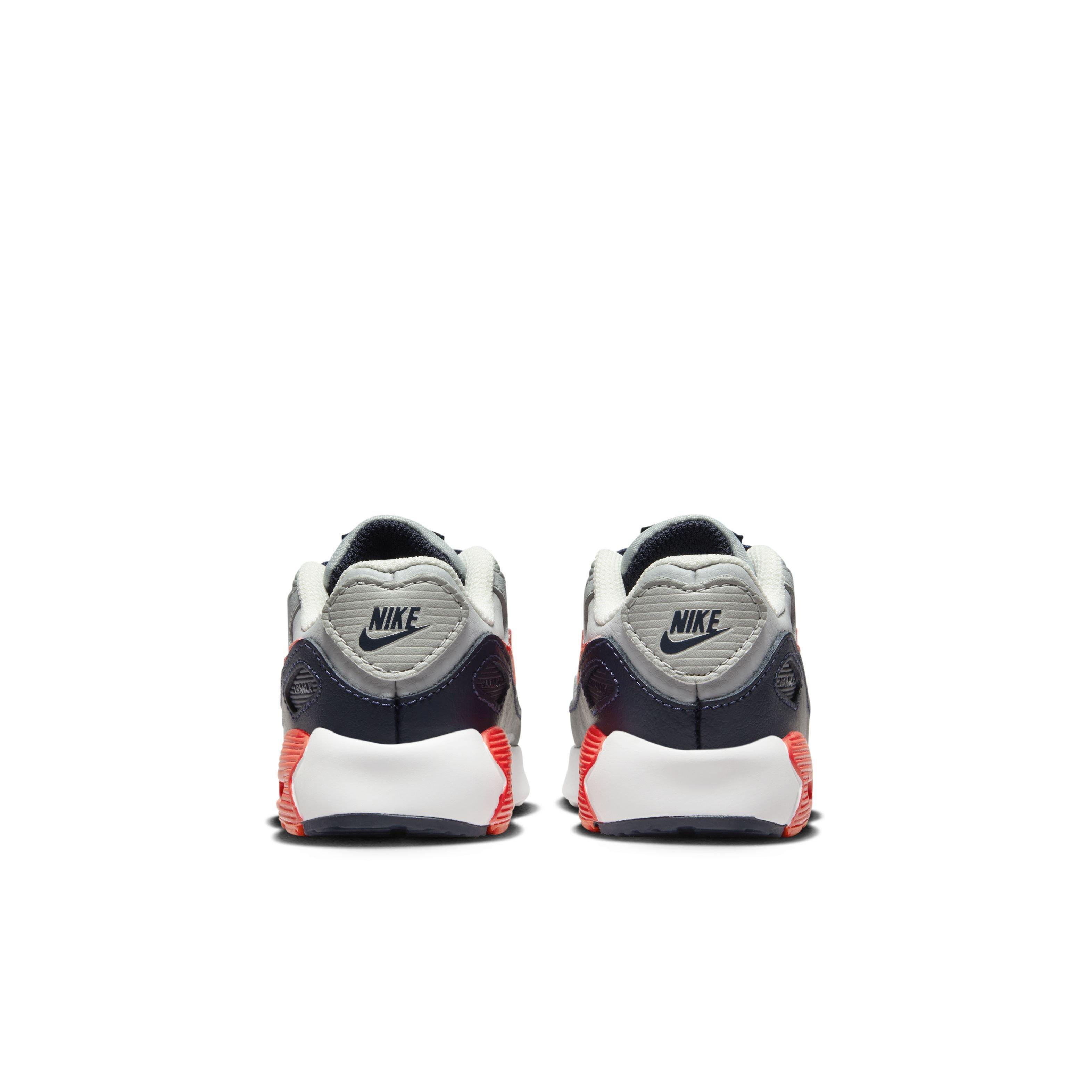 Nike Air Max 90 LTR Infant Boys' "Light Smoke Grey/Dark Obsidian/Phantom/Bright Crimson" Shoe