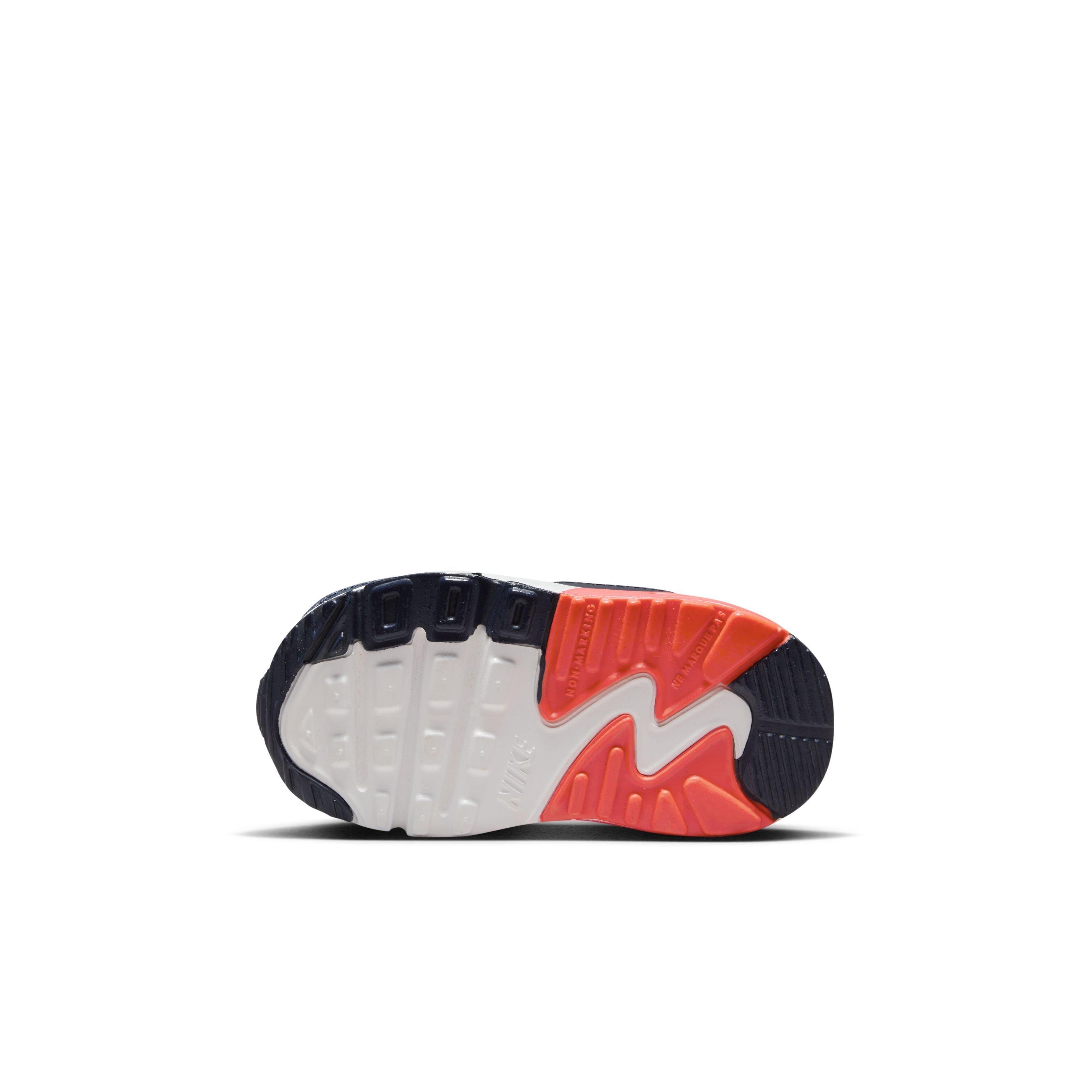 Nike Air Max 90 LTR Infant Boys' "Light Smoke Grey/Dark Obsidian/Phantom/Bright Crimson" Shoe
