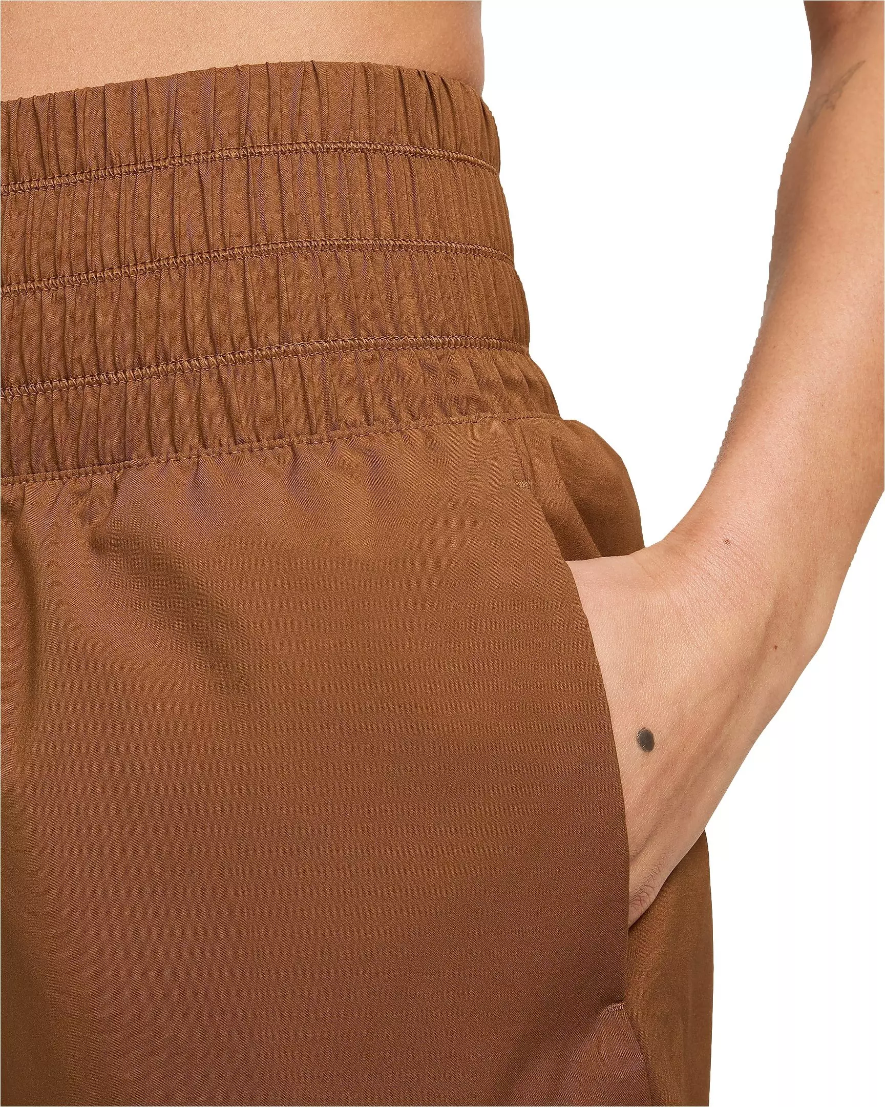 Nike Women's One Dri-FIT Ultra High-Waisted Brief-Lined Shorts - BROWN