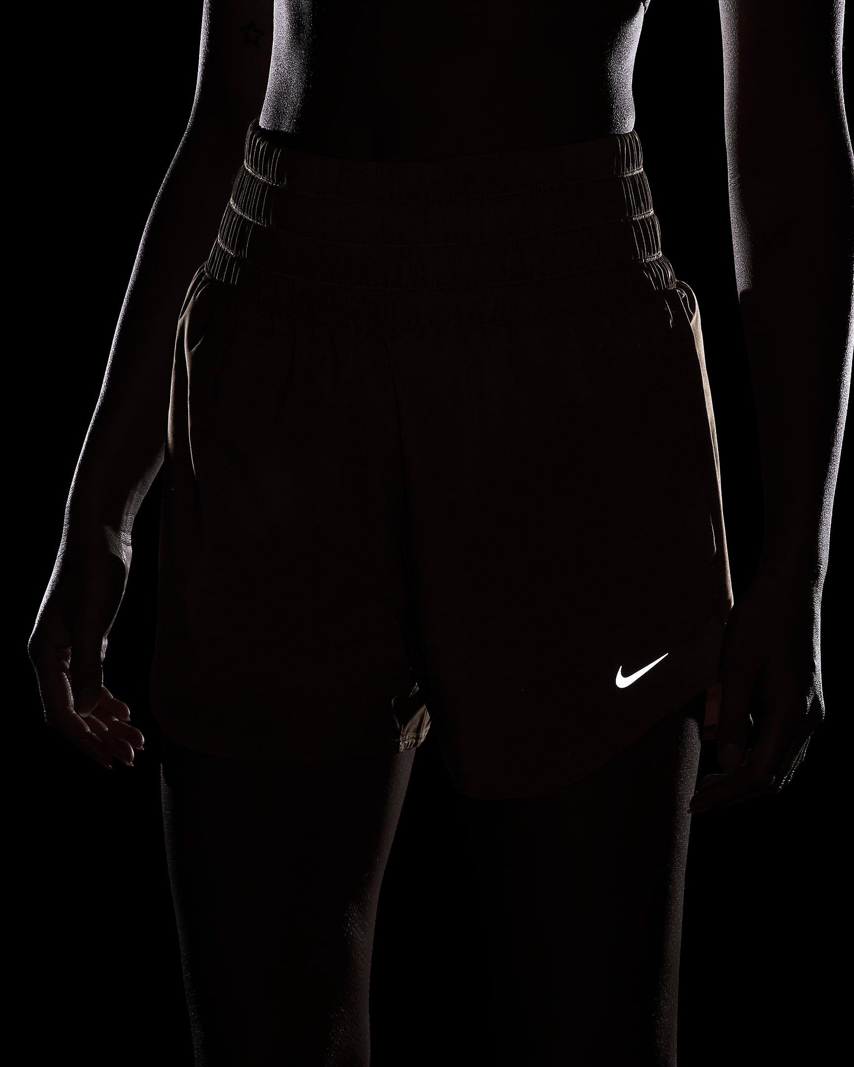 Nike Women's One Dri-FIT Ultra High-Waisted 3" Brief-Lined Shorts - BROWN Thumbnail View 9