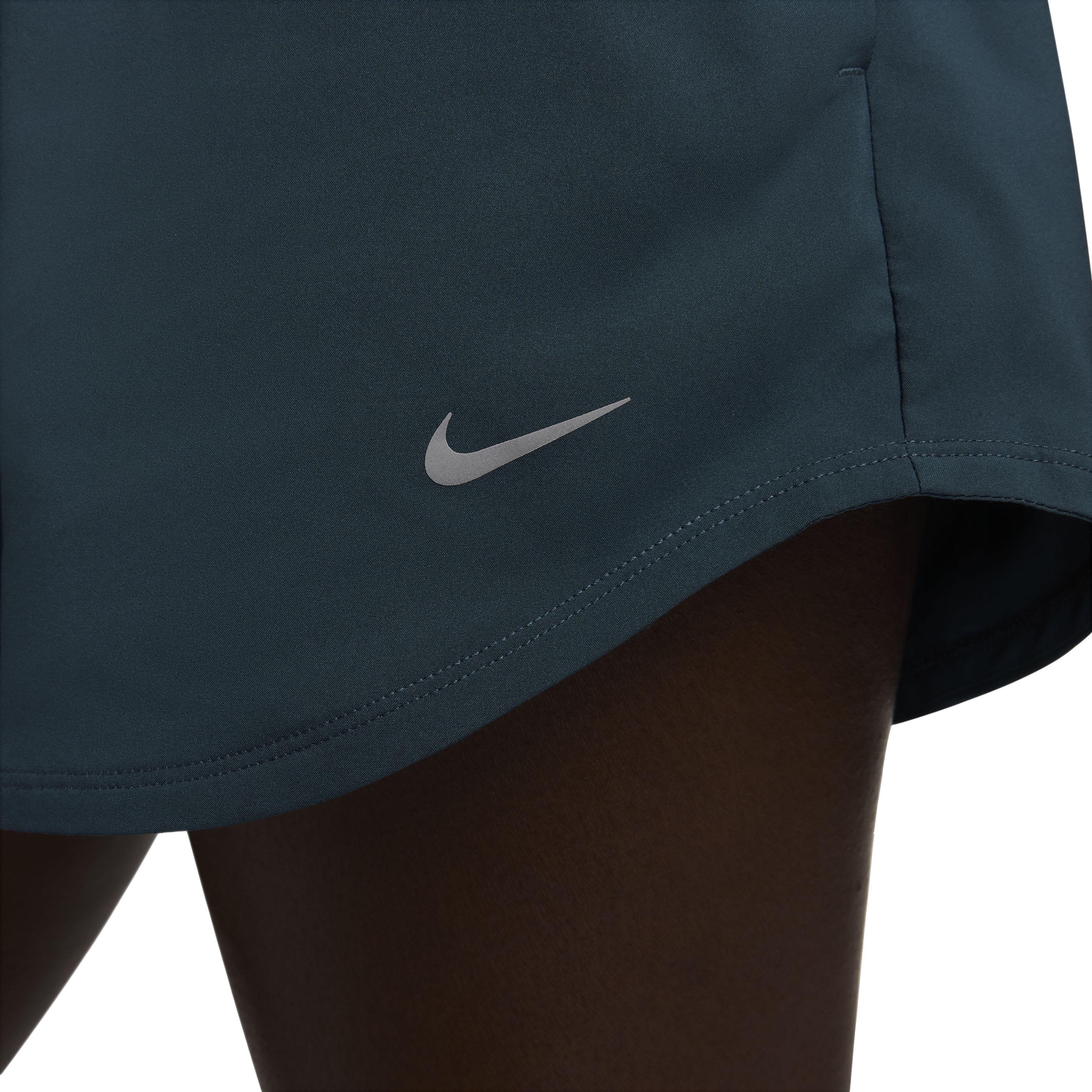 Nike Women's One Dri-FIT Ultra High-Waisted 3" Brief-Lined Shorts - NAVY Thumbnail View 4