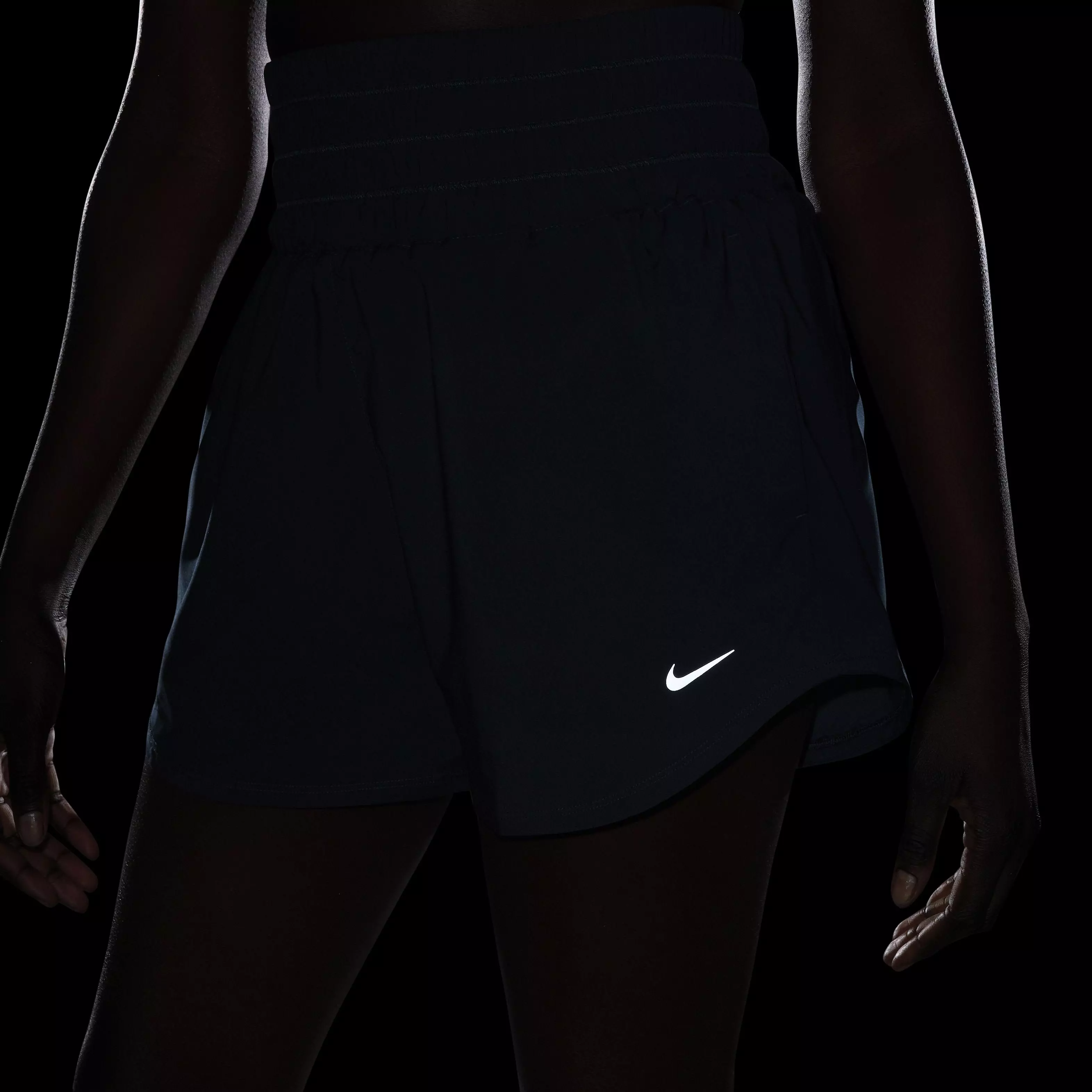 Nike Women's One Dri-FIT Ultra High-Waisted Brief-Lined Shorts - NAVY