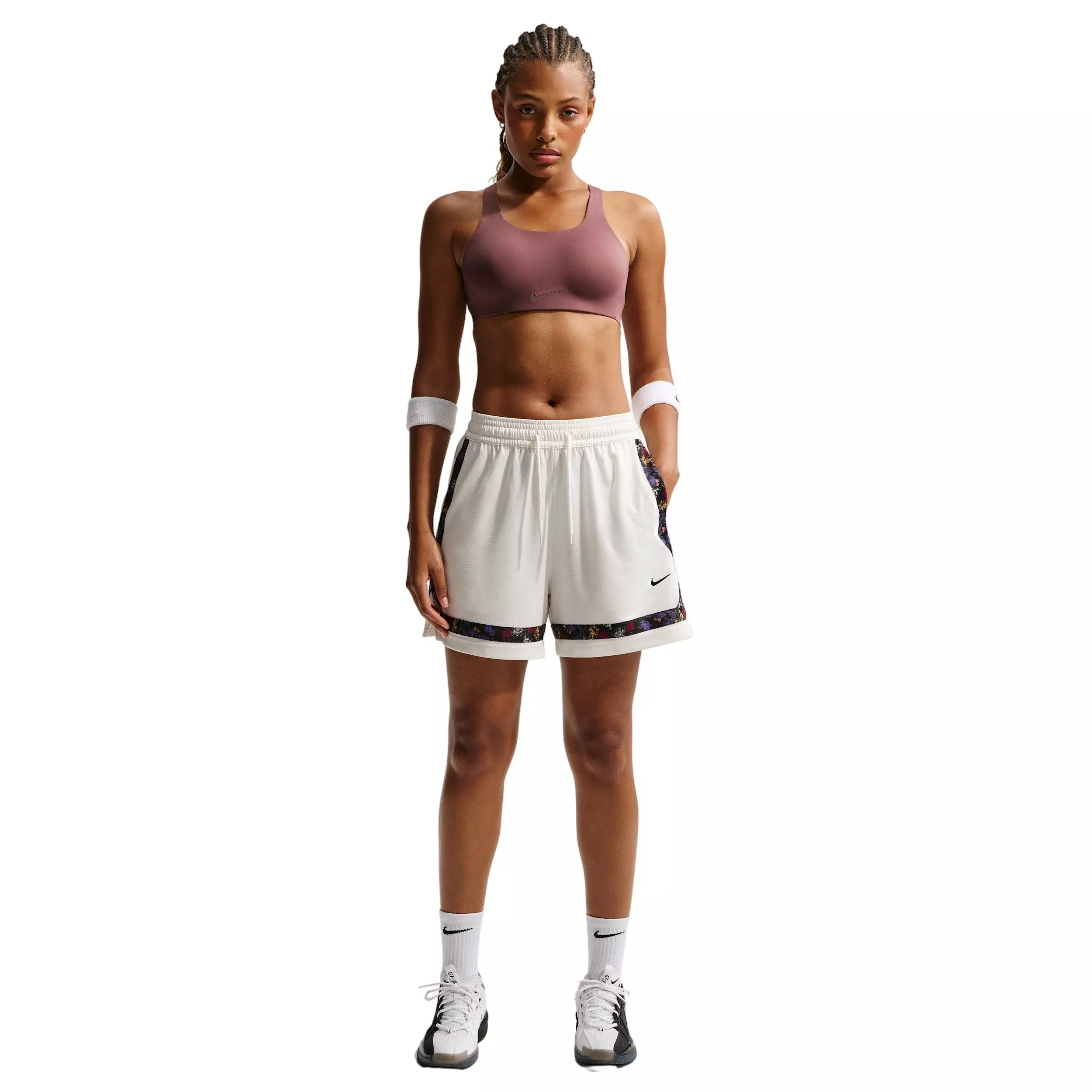 Nike Women's Crossover Dri-FIT Basketball Shorts - Off-White - OFF-WHITE
