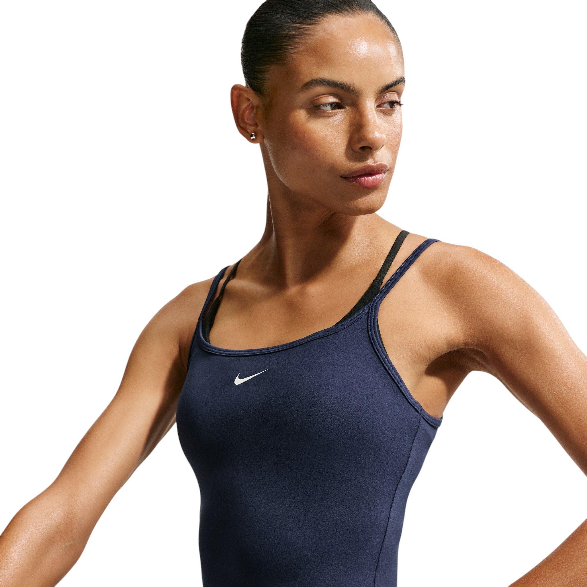 Nike Women's One Fitted Dri-FIT Cami Tank Top - Navy/White - NAVY/WHITE