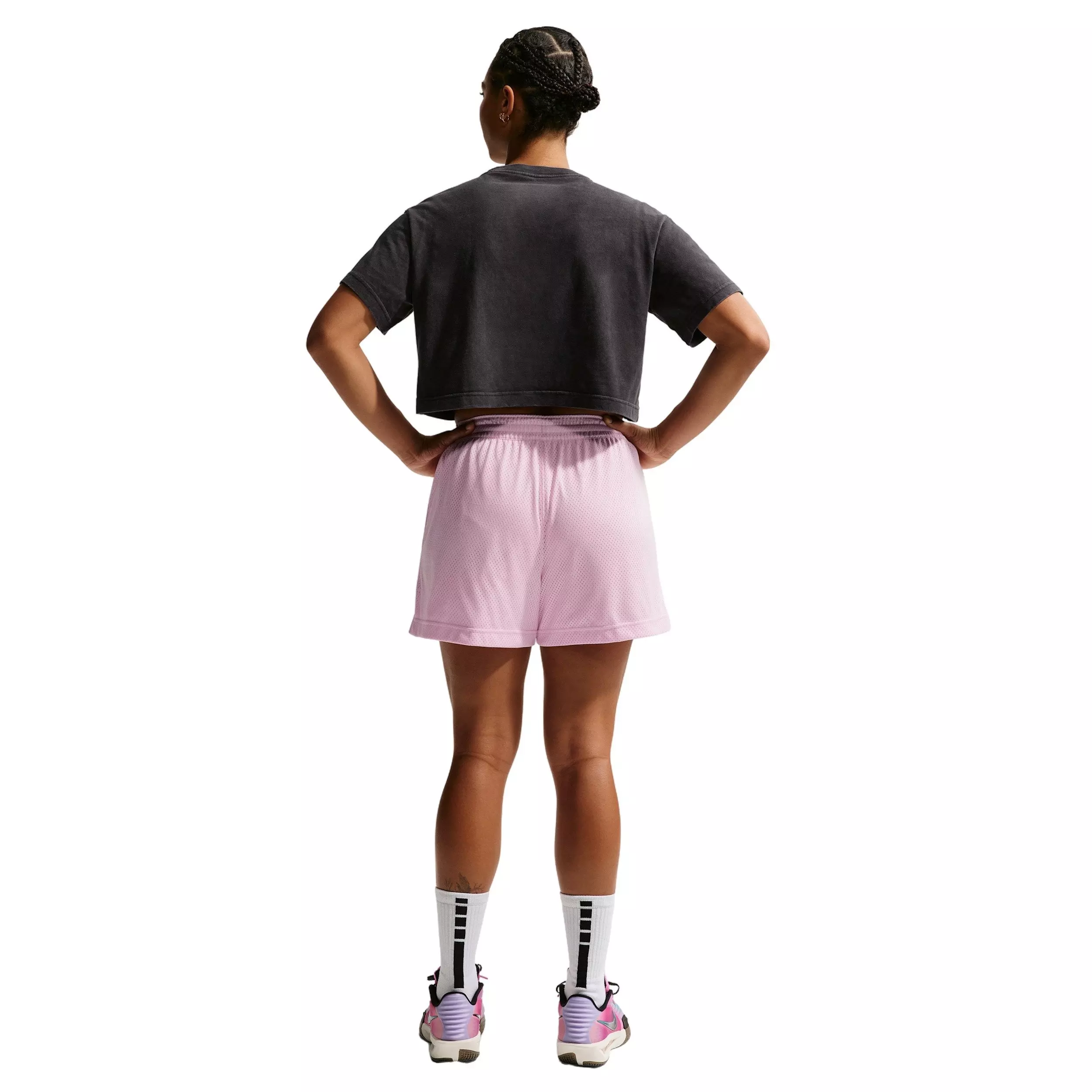 Nike Women's Essential Dri-FIT Mesh Basketball Shorts -Lt Pink - LT PINK