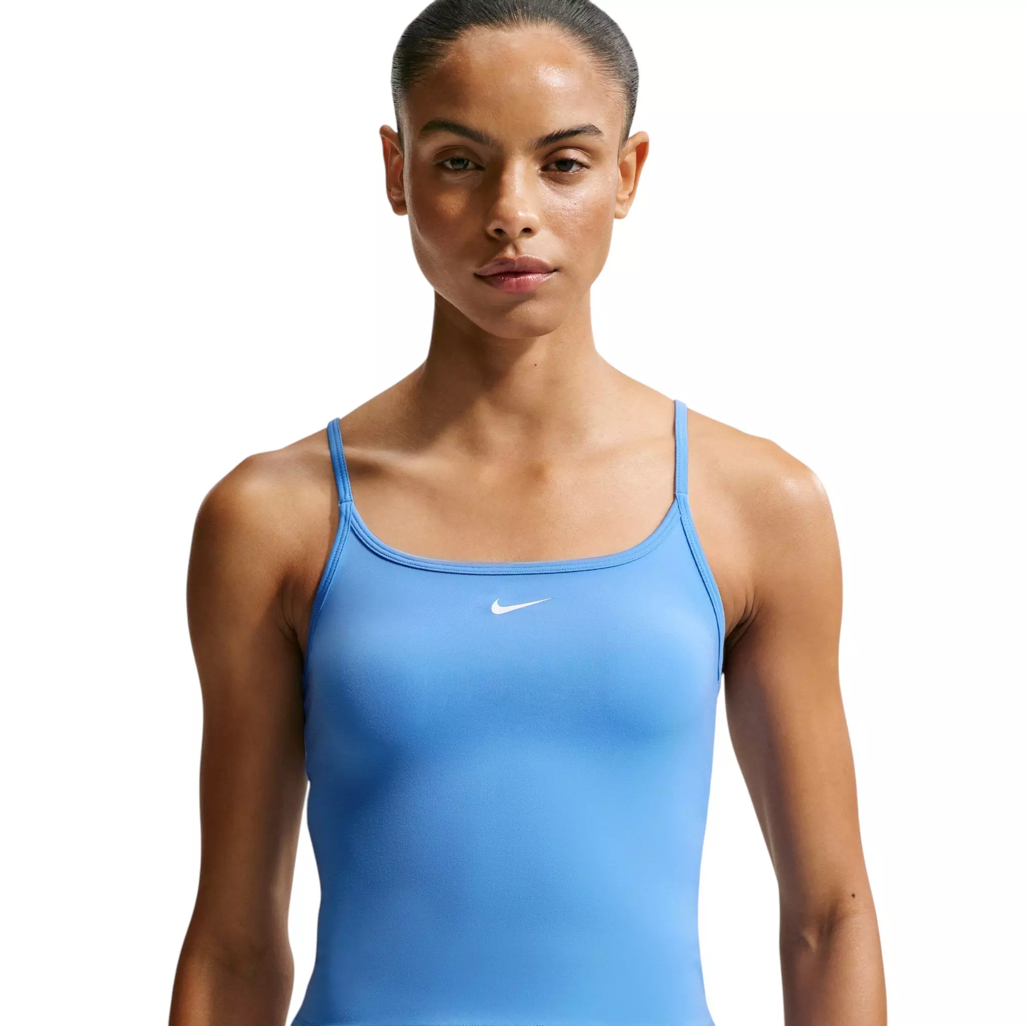 Nike Women's One Fitted Dri-FIT Cami Tank Top - Carolina Blue/White - CAROLINA BLUE/WHITE