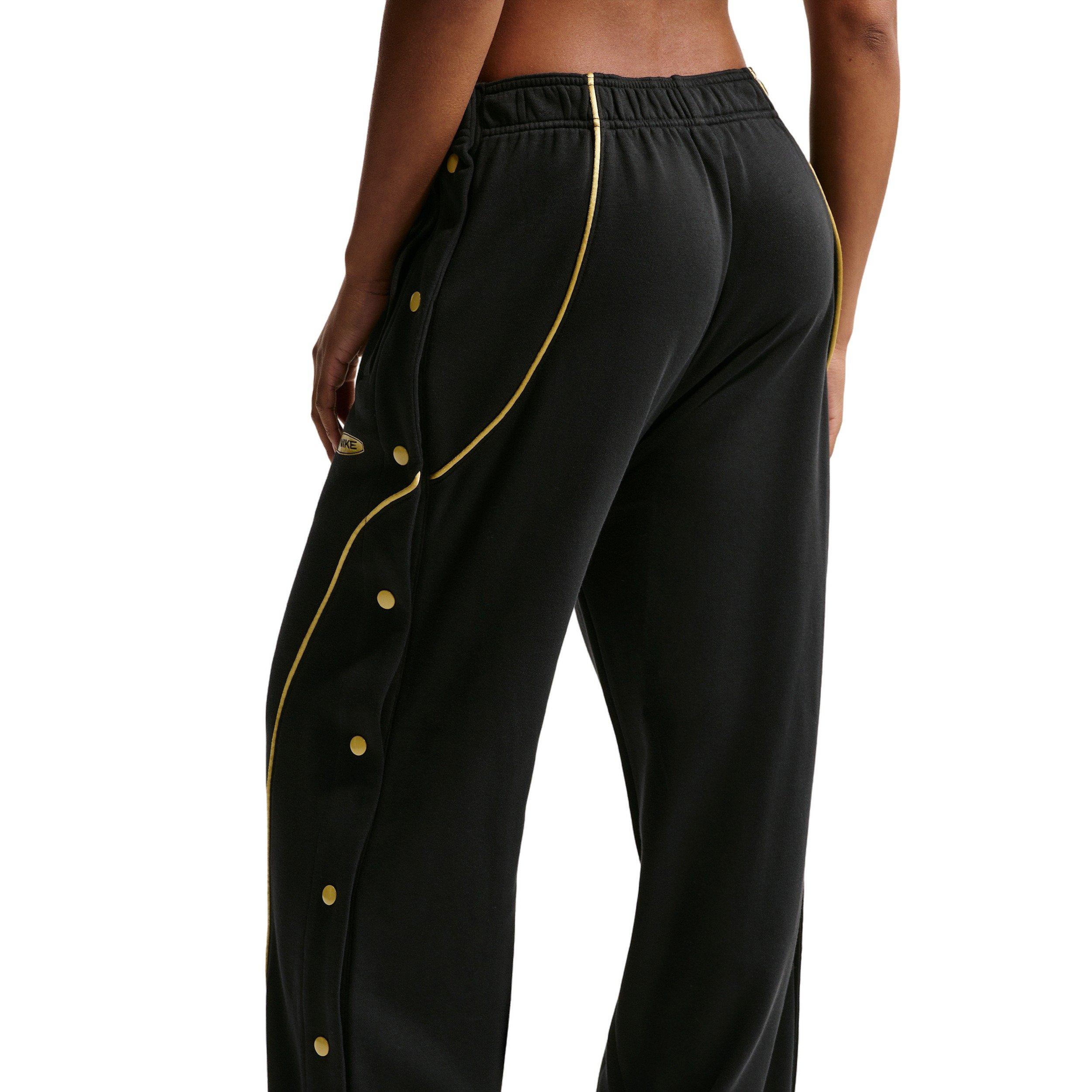 Nike Women's Fleece Tearaway Pants - Black/Gold - BLACK/GOLD Thumbnail View 2