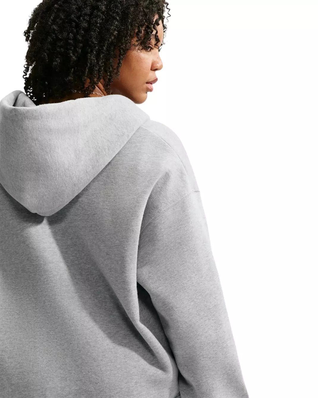 Nike Women's Studio Fleece Medium Weight Oversized Full-Zip Hooded Jacket - Grey - GREY