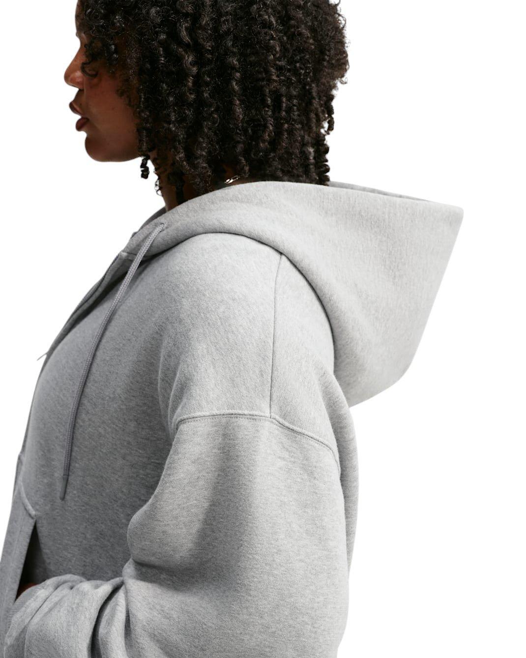 Nike Women's Studio Fleece Medium Weight Oversized Full-Zip Hooded Jacket - Grey - GREY