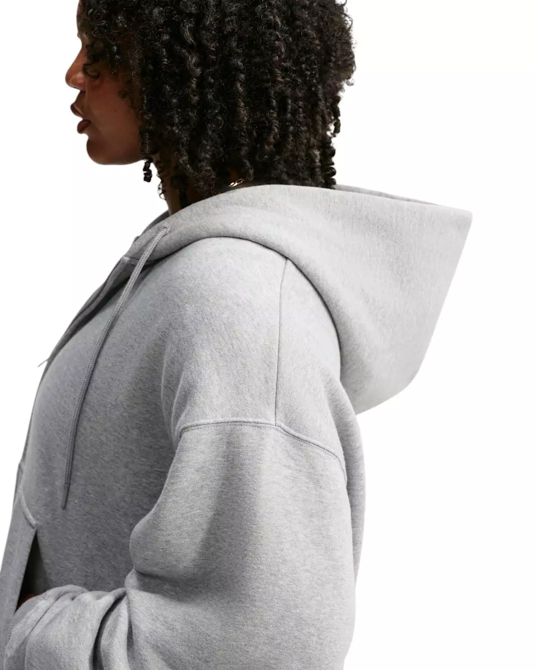 Nike Women's Studio Fleece Medium Weight Oversized Full-Zip Hooded Jacket - Grey - GREY