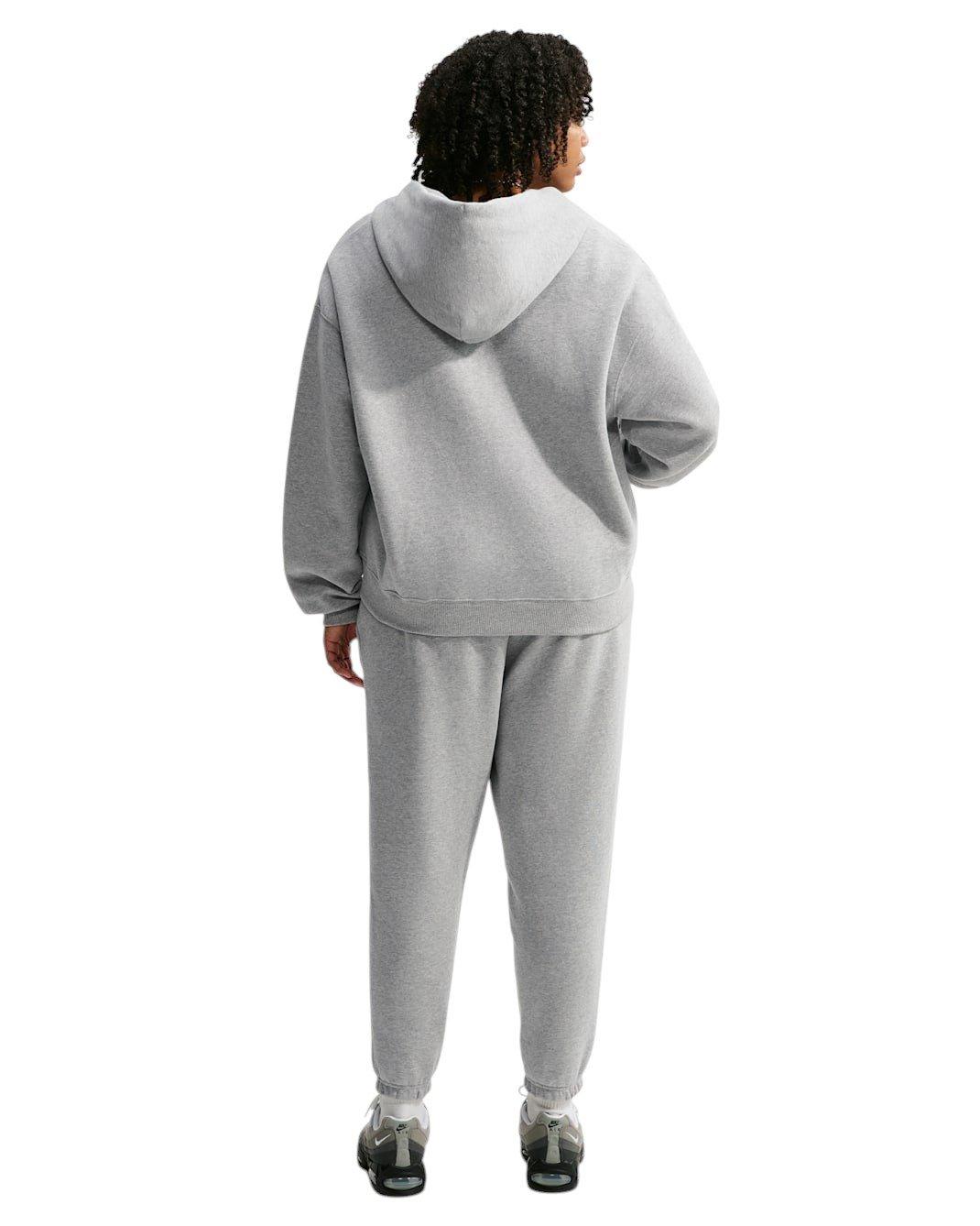 Nike Women's Studio Fleece Medium Weight Oversized Full-Zip Hooded Jacket - Grey - GREY